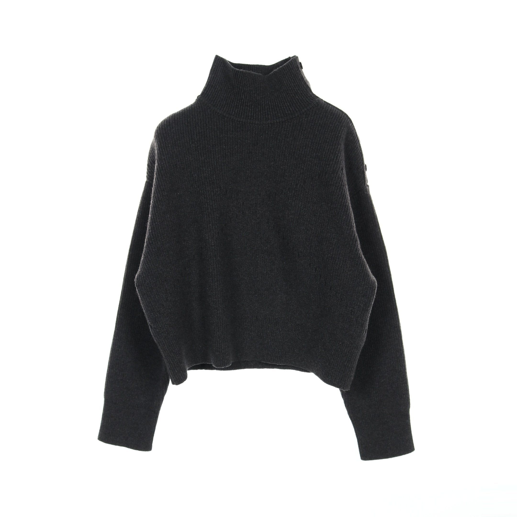 Bottega Veneta Bottega Veneta Cropped Knit High Neck Cashmere Dark Gray Size ONE SIZE - 1 Thumbnail