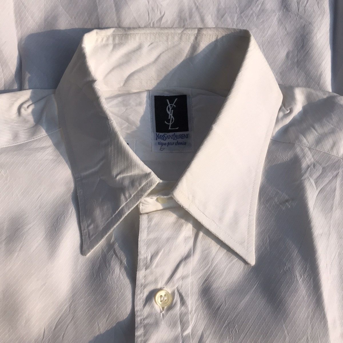 Designer × Saint Laurent Paris × Yves Saint Laurent Vintage YSL yves Saint Laurent White Long sleeves shirt pock Size US M / EU 48-50 / 2 - 11 Thumbnail