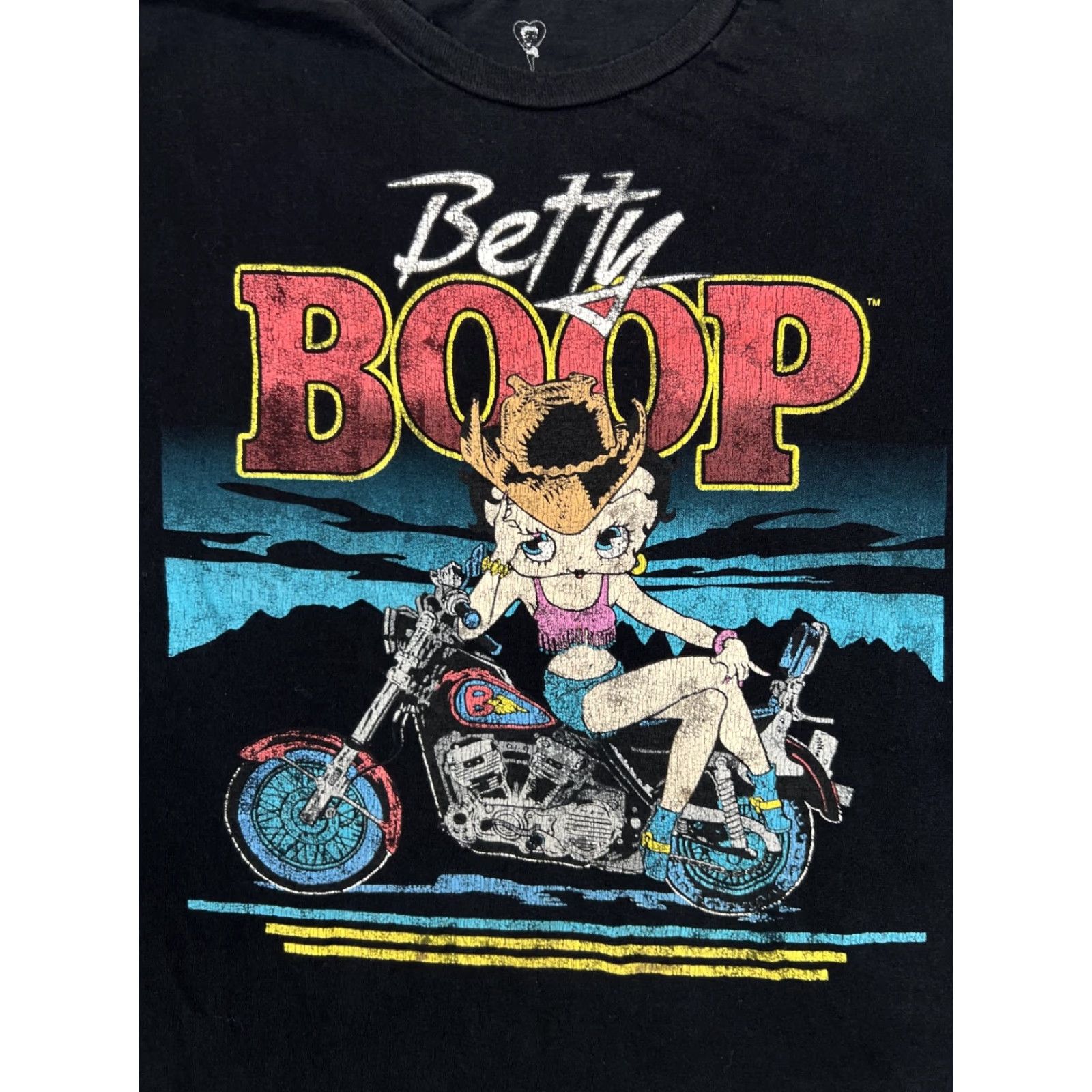 Etro Betty Boop T-Shirt Black Size Large Graphic Print Crew Neck Short Sleeve Unisex Adults Motorcycle Biker Vintage Tru-Classic Size US M / EU 48-50 / 2 - 2 Thumbnail