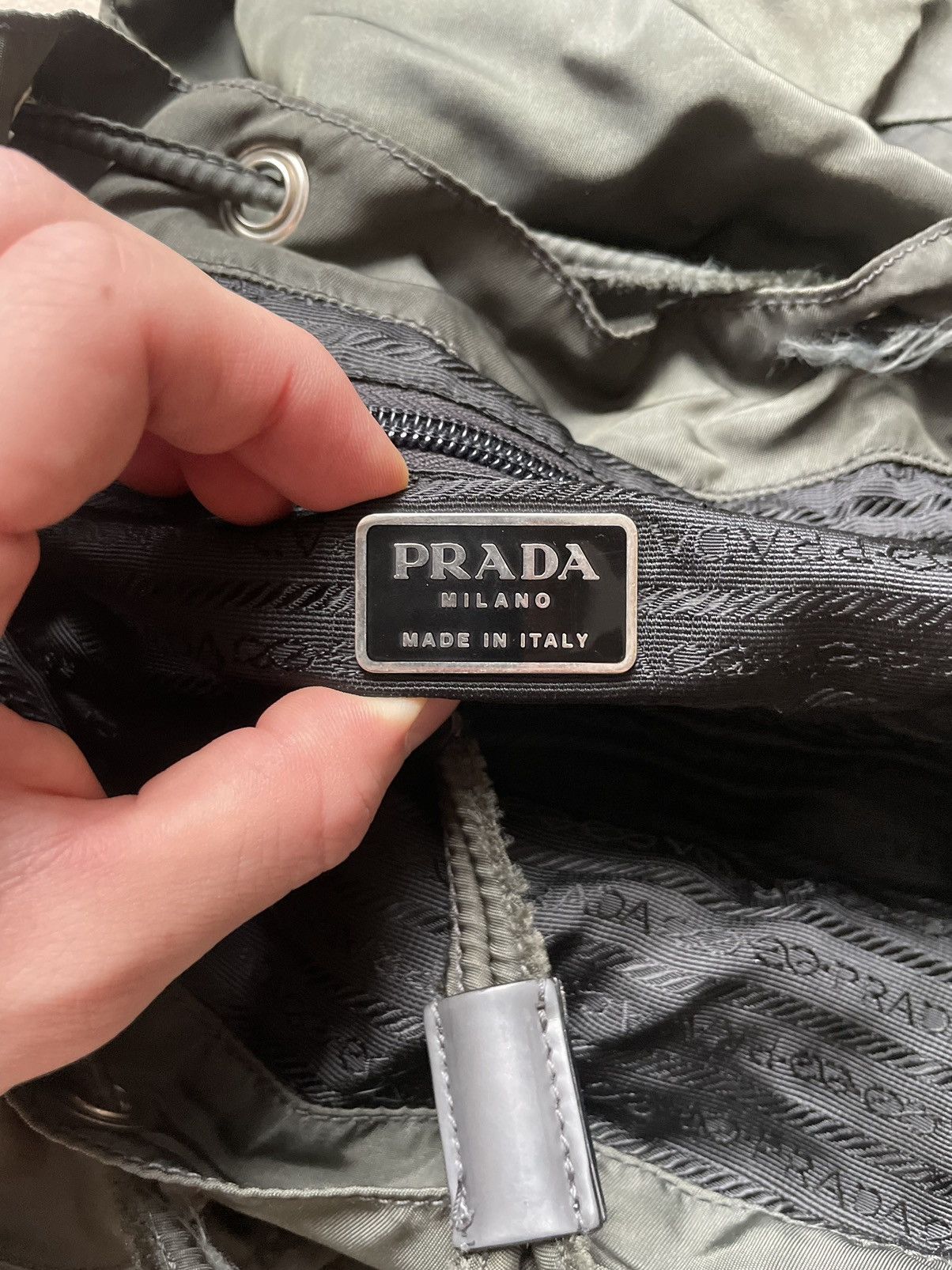 Prada Prada Nylon Backpack khaki , Prada triangle logo back pack Size ONE SIZE - 7 Thumbnail