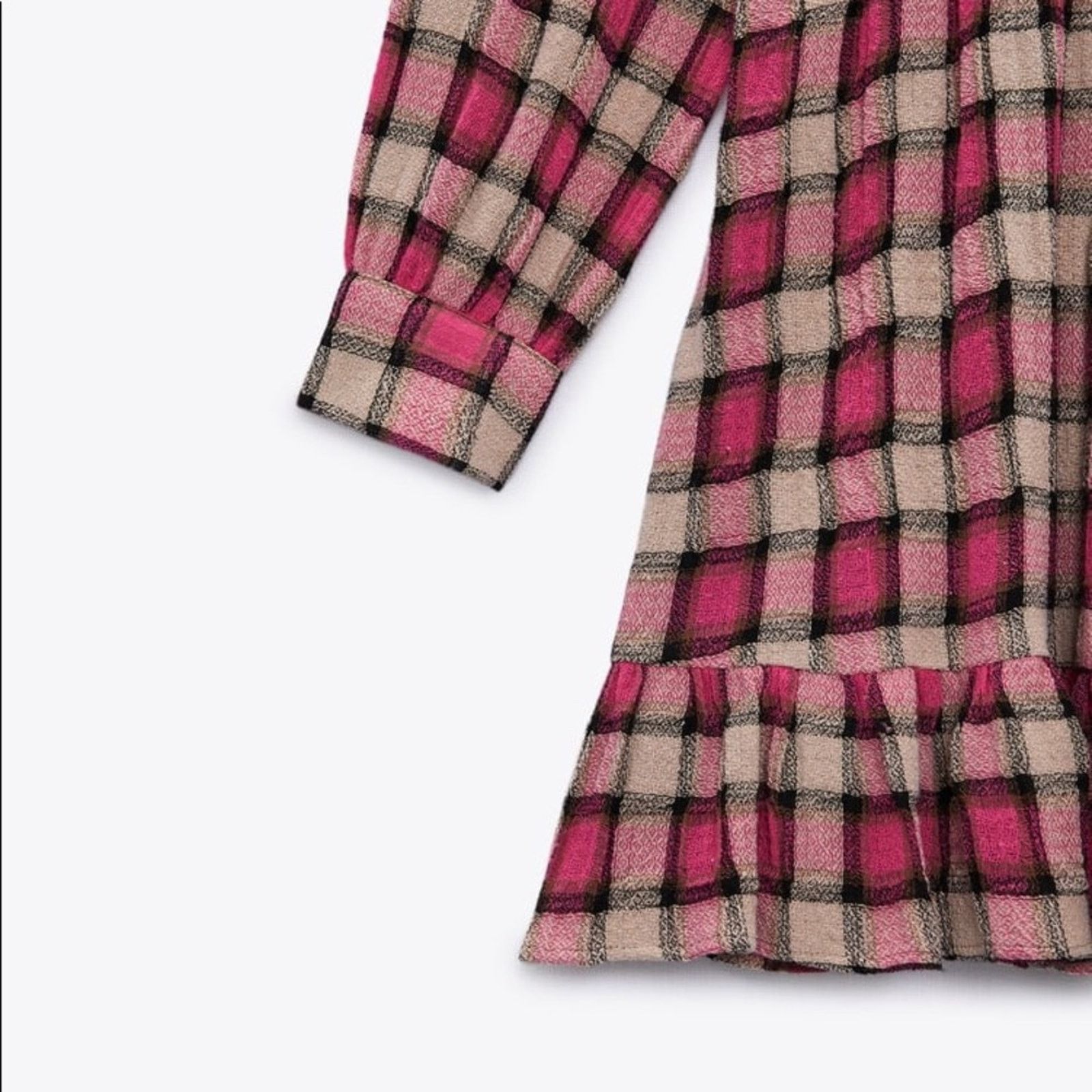 Zara ZARA CHECK SHORT DRESS MULTICOLORED Size L / US 10 / IT 46 - 6 Thumbnail