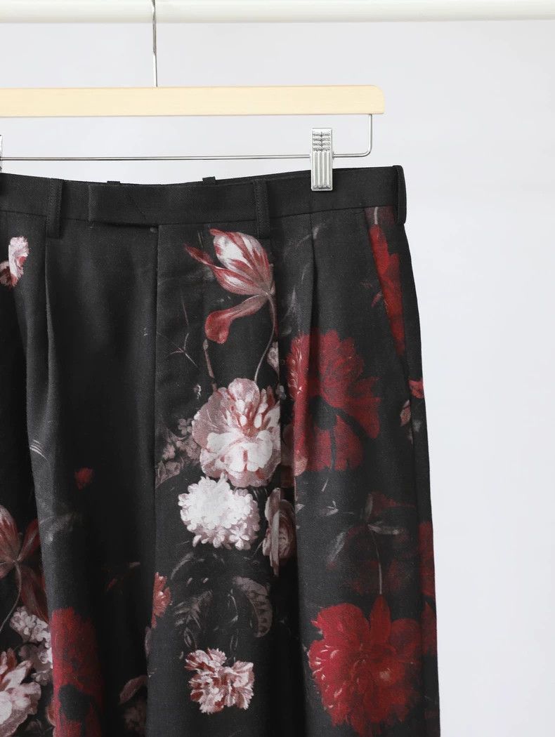 Yohji Yamamoto black floral pleated long pants Size US 42 / EU 58 - 1 Thumbnail