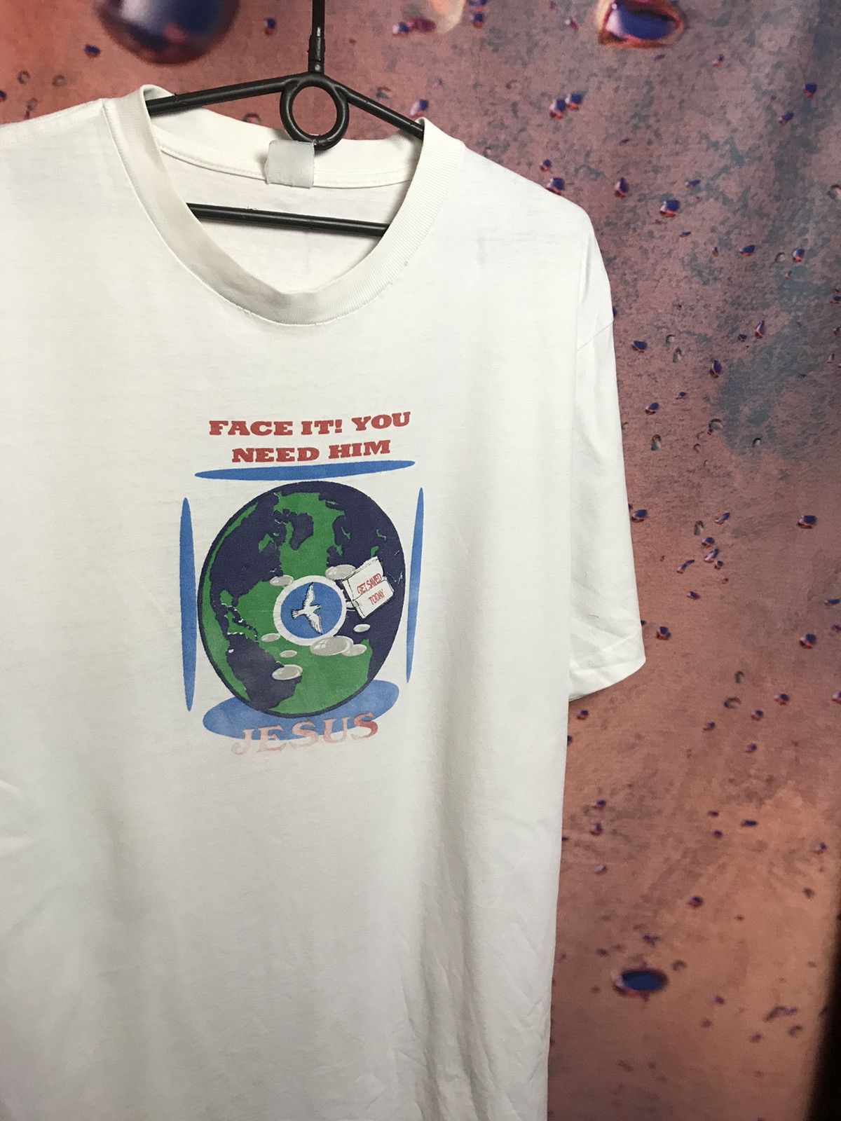 Vintage Vintage Jesus Face it! U need him streetwear tee Size US L / EU 52-54 / 3 - 1 Thumbnail