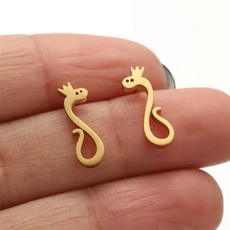 Jewelry Mini Snake Stud Earrings Charm Earring Gift Size ONE SIZE - 2 Thumbnail