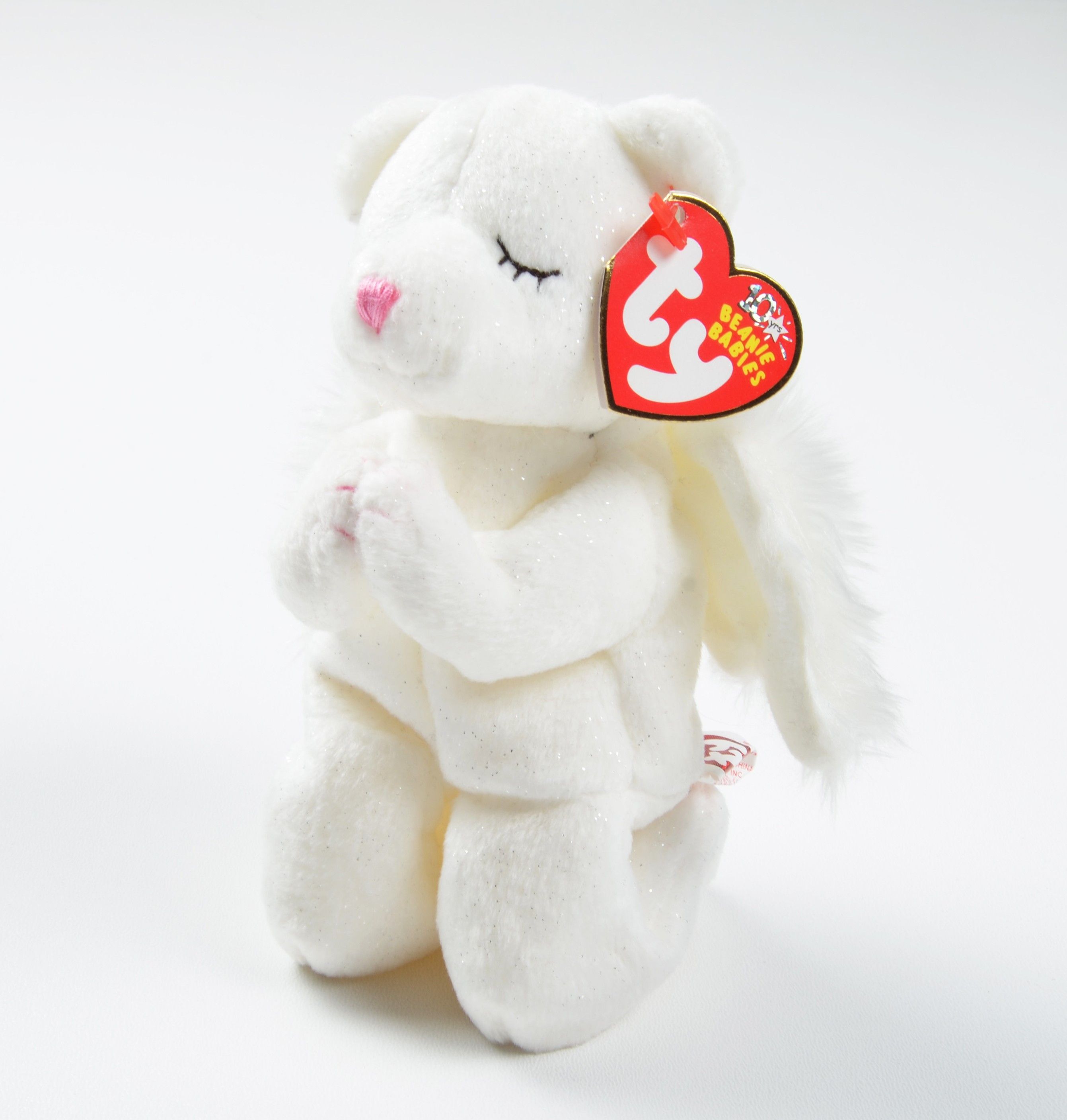 Vintage Ty Beanie Babies Blessed Bear 2002 White Angel Plush Size ONE SIZE - 1 Thumbnail
