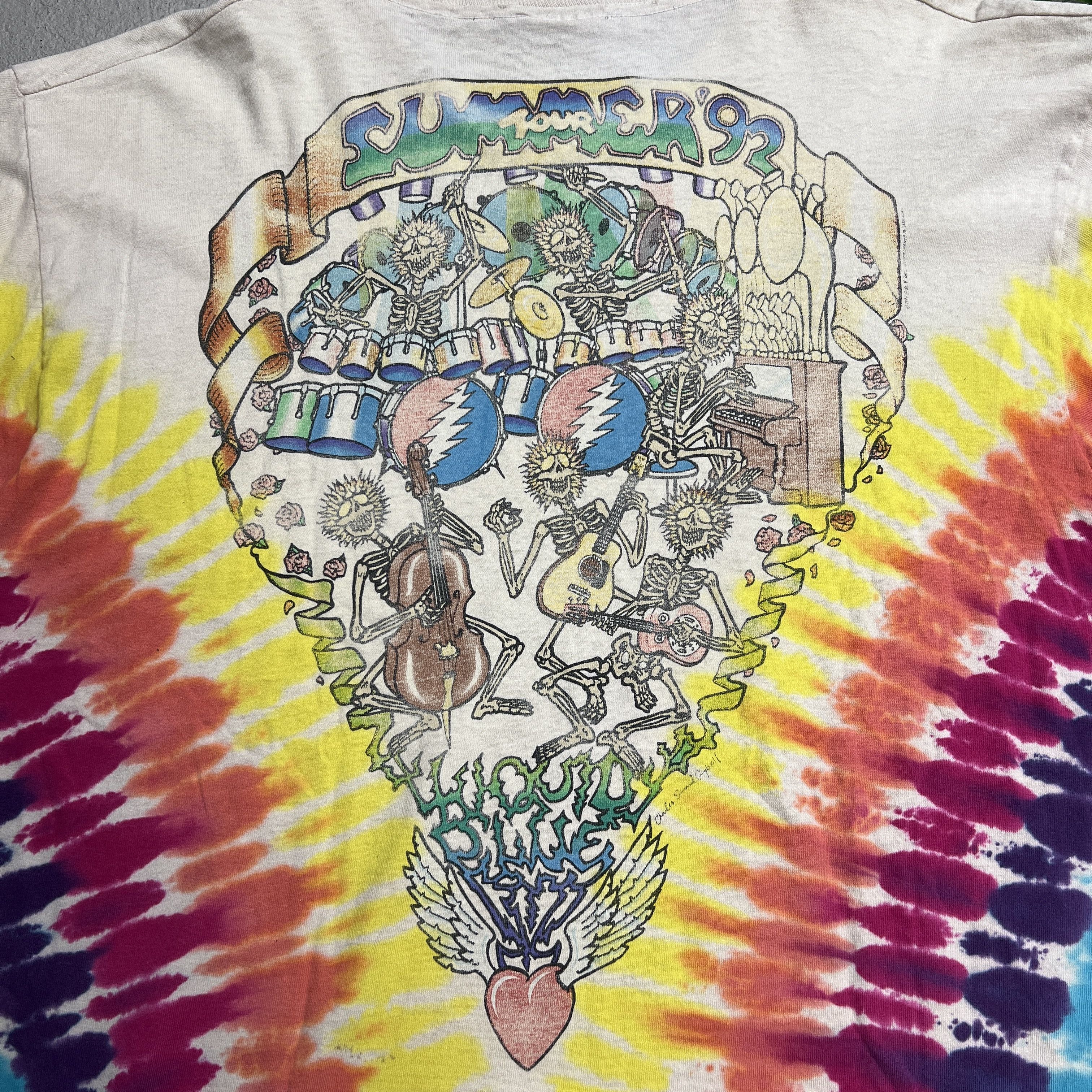 Grateful Dead × Vintage Grateful Dead 1992 Skeleton Holding Lightning Tie Dye Tee Size US XL / EU 56 / 4 - 5 Thumbnail