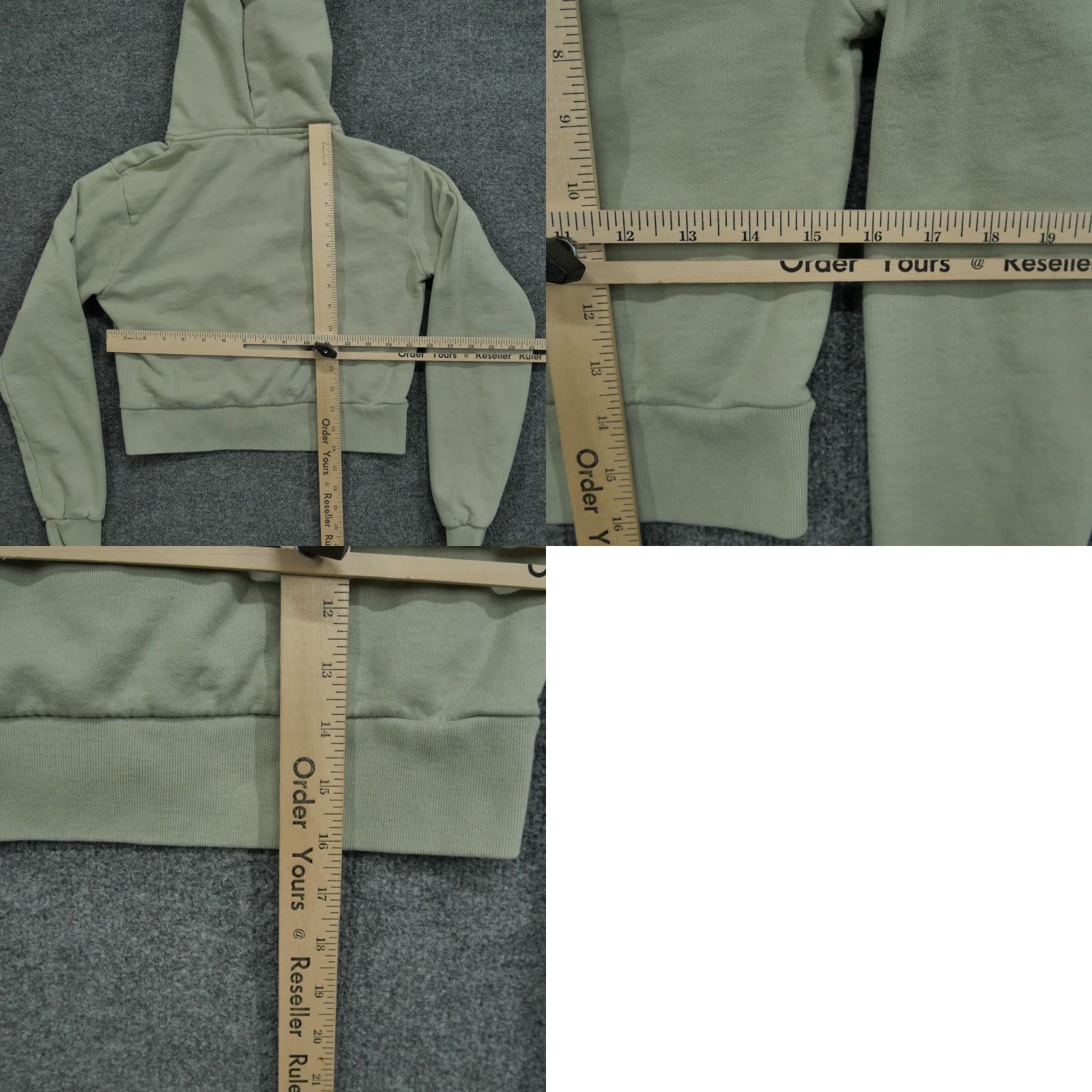 Vintage John Galt Hoodie Womens XS Green Full Zip Cropped Size XS / US 0-2 / IT 36-38 - 8 Thumbnail
