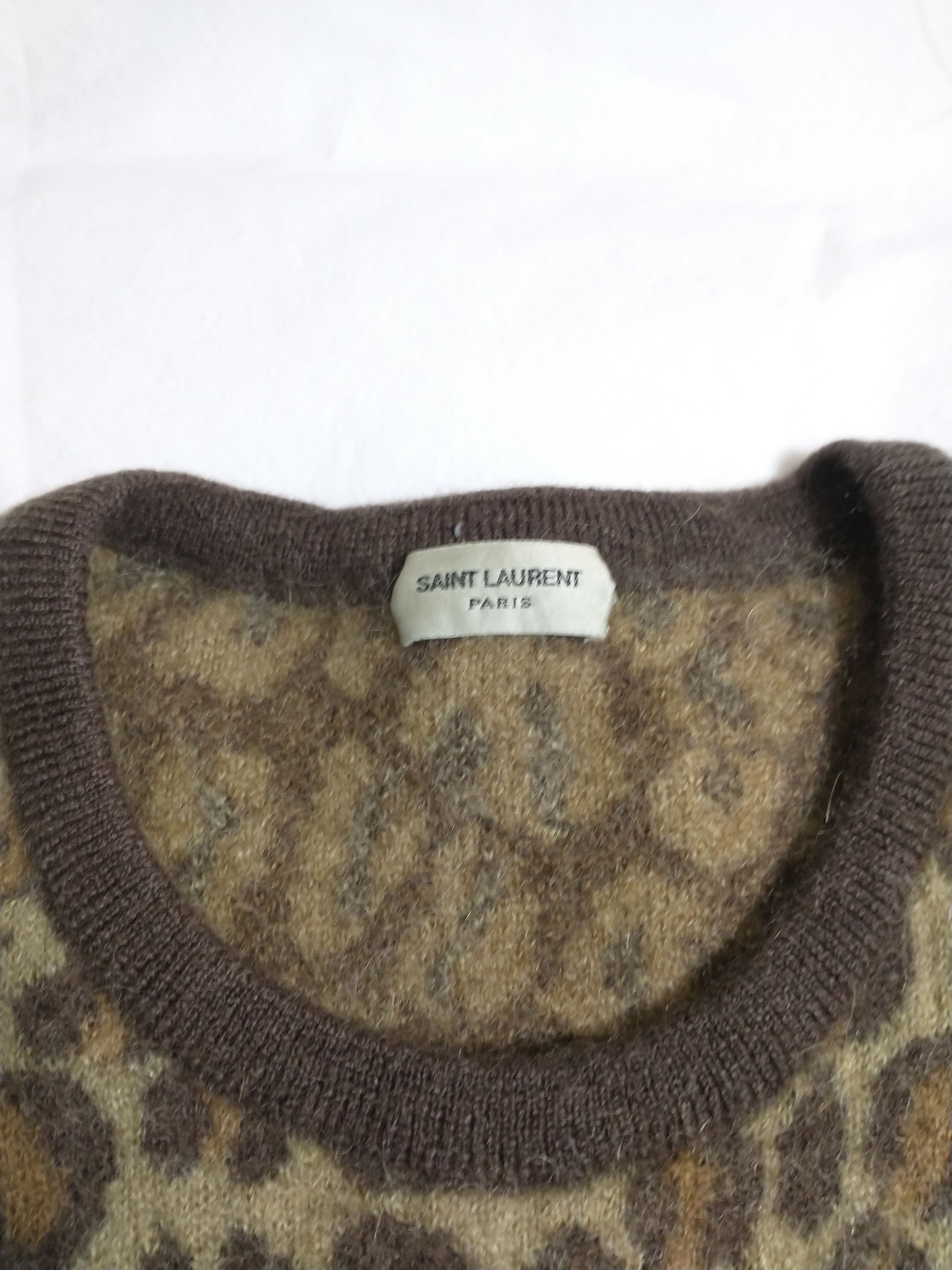 Hedi Slimane × Saint Laurent Paris FW15 Leopard Knit Sweater XL Size US XL / EU 56 / 4 - 2 Thumbnail