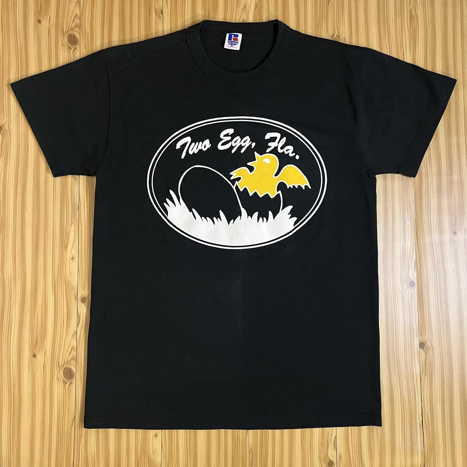 Russell Athletic VTG 90s Two Eggs, Florida Travel Destination BLK Graphic Tee Size US M / EU 48-50 / 2 - 1 Thumbnail