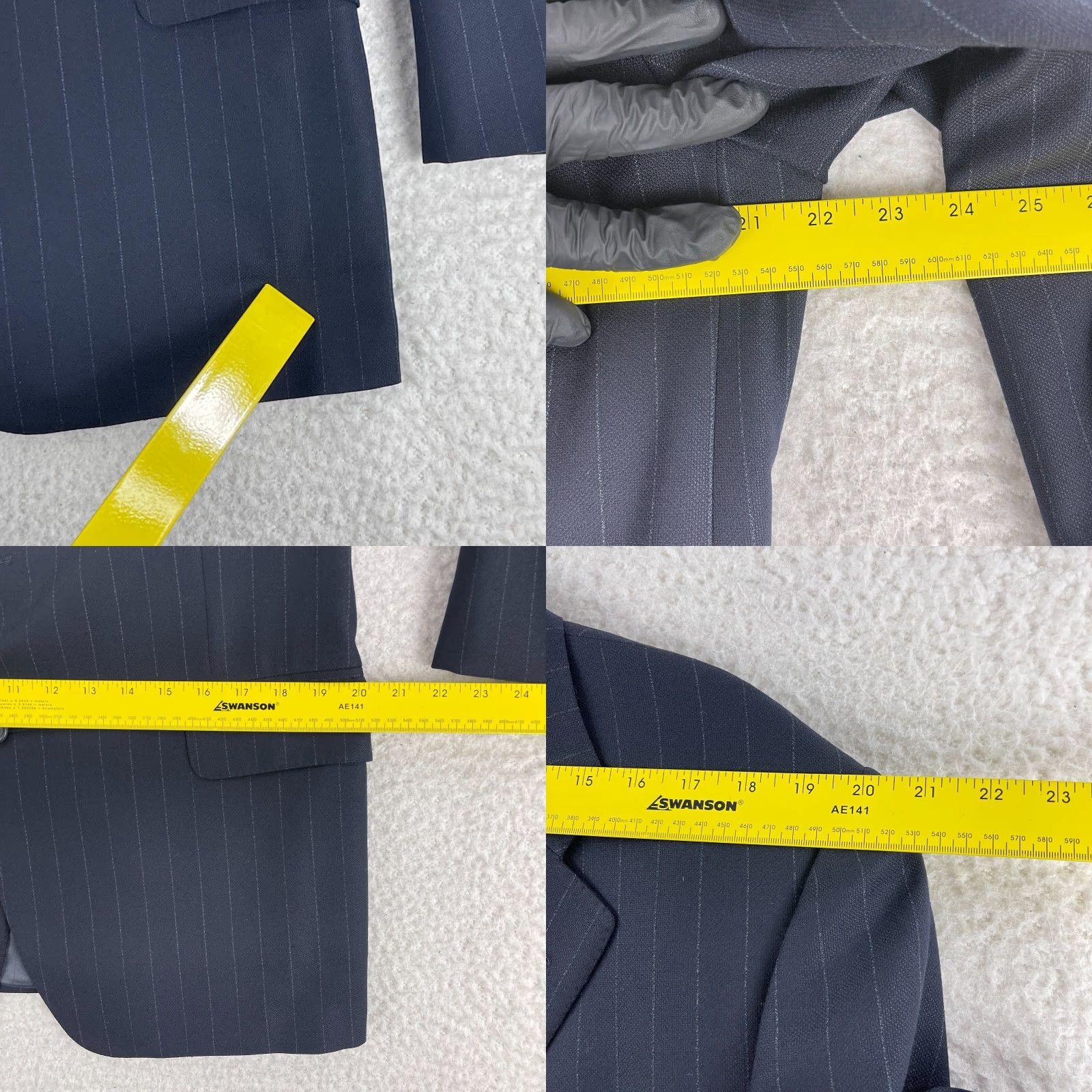 Ermenegildo Zegna Ermenegildo Zegna Blazer Mens Size 44 Blue Striped Three-Button 2 Piece Jacket Suit Long Size 44R - 8 Thumbnail