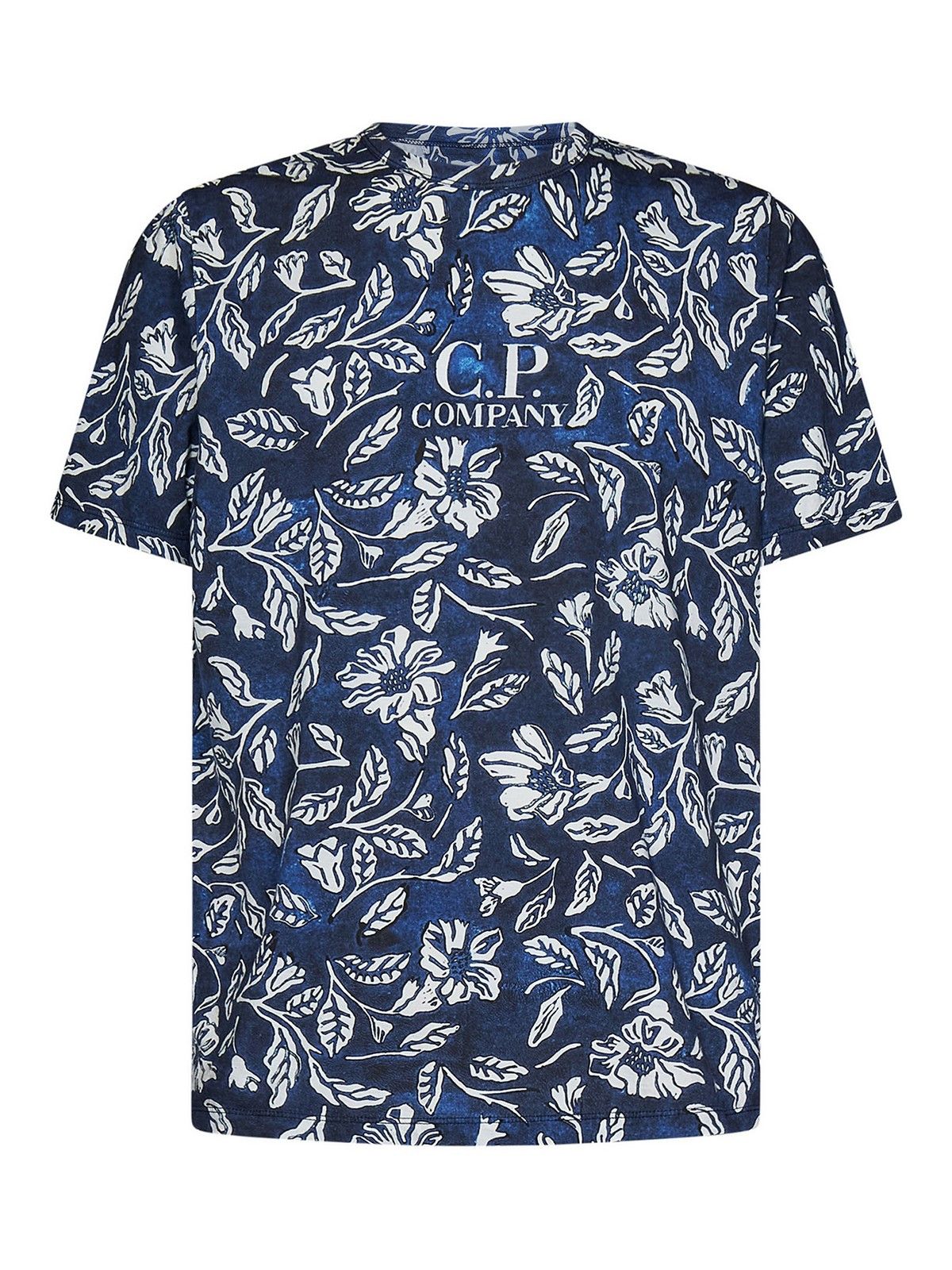 C.P. Company o1y1224 Logo Crewneck T-Shirt in Blue/White Size US M / EU 48-50 / 2 - 1 Thumbnail