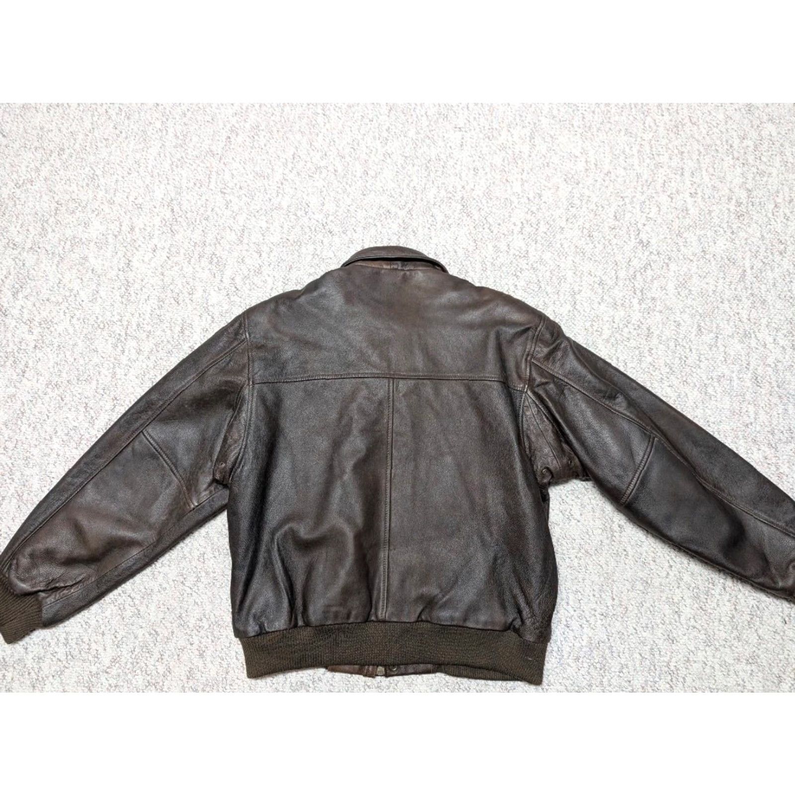 Vintage VINTAGE bomber jacket Mens Leather Brown 42 1980s 1990s Mad Max PATINA motorcycle zipper snap U2 Wear Me Out Size US M / EU 48-50 / 2 - 2 Thumbnail