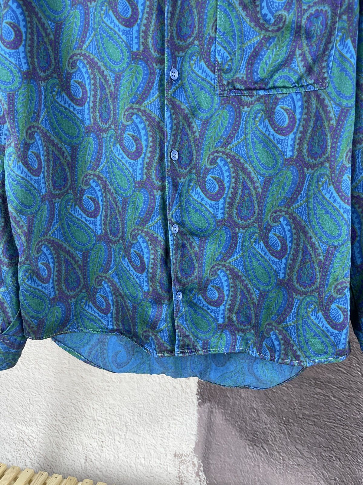 Benetton Benetton vintage 80s 90s paisley pattern made in Italy shirt Size US M / EU 48-50 / 2 - 7 Thumbnail