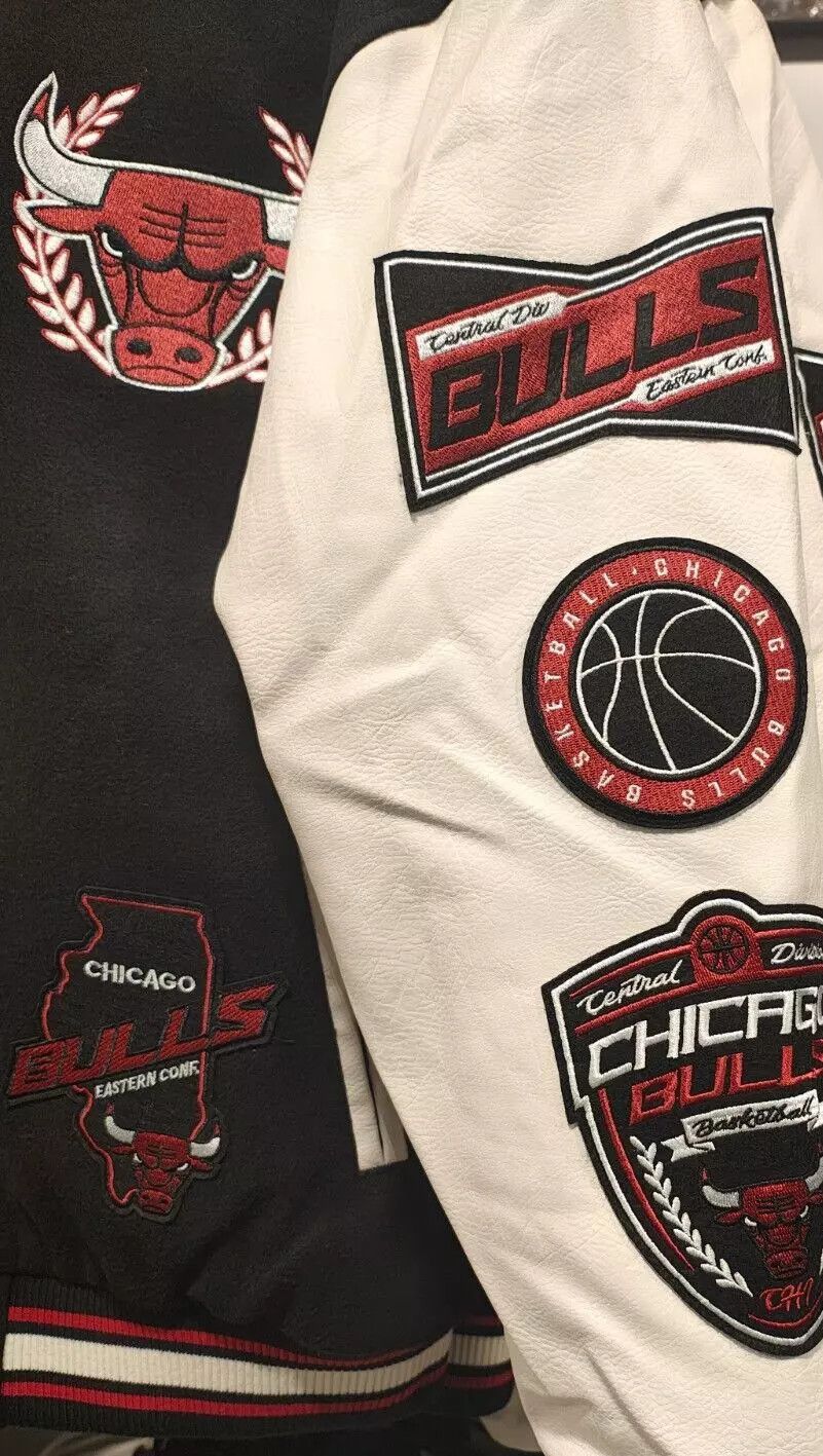 NBA × Other UK BNWT Black NBA Chicago Bulls Varsity Bomber Jacket Size US M / EU 48-50 / 2 - 2 Thumbnail