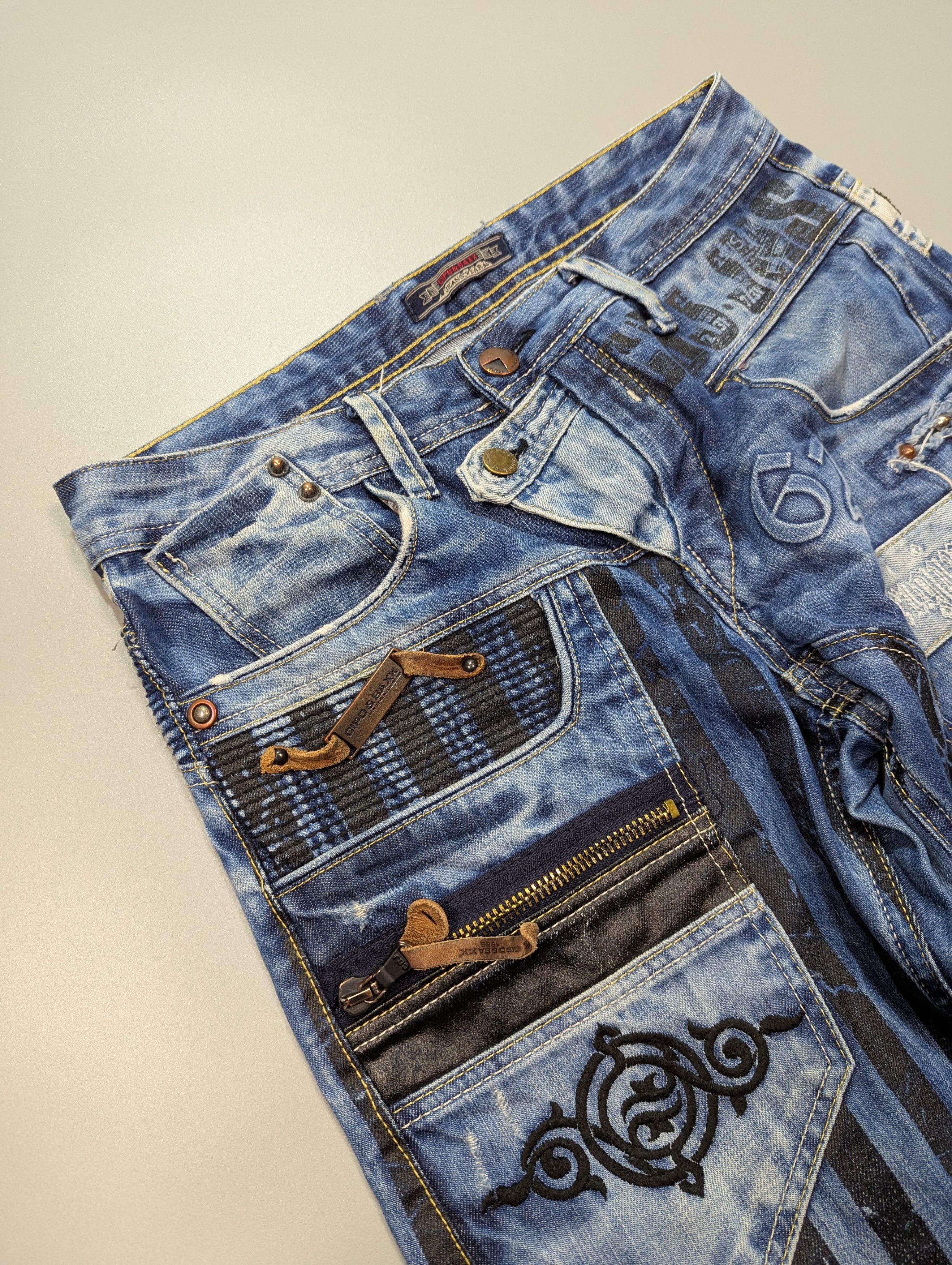 Japanese Brand CIPO BAXX Vintage Rapper Distressed Blue Y2K Jeans Men's Size US 29 - 5 Thumbnail