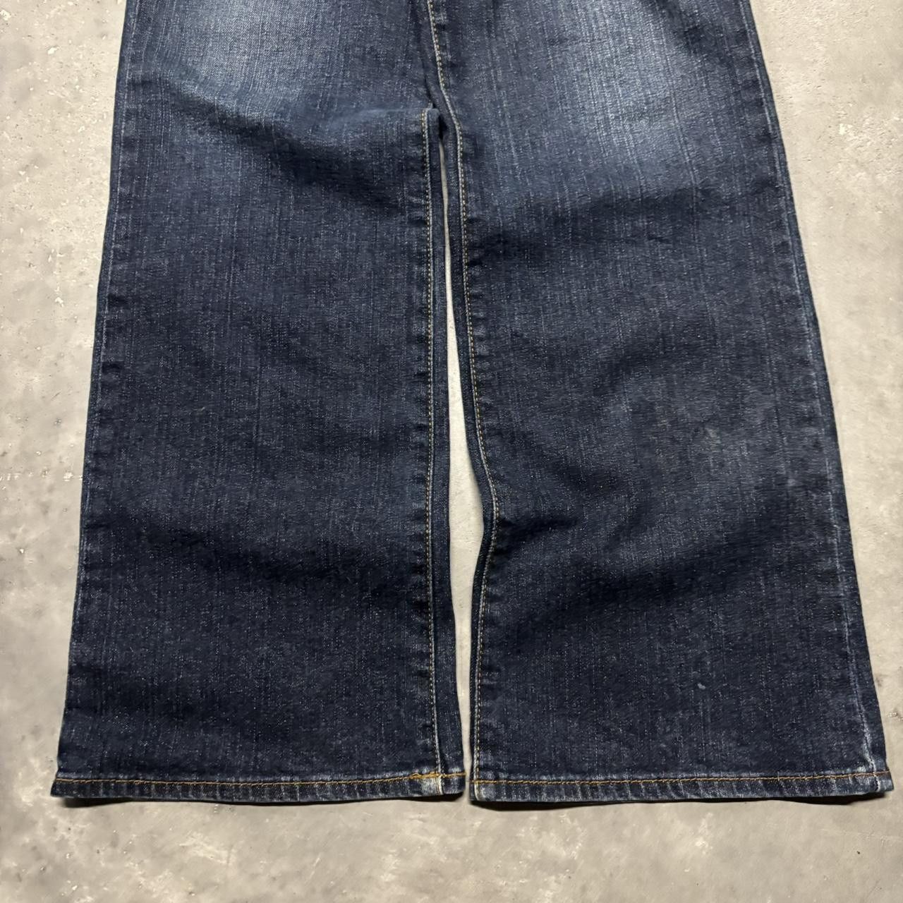 Japanese Brand × Vintage Crazy Vintage Y2K/2000s Grunge Dark Wash Bootcut Denim Jeans! Size US 31 - 6 Thumbnail