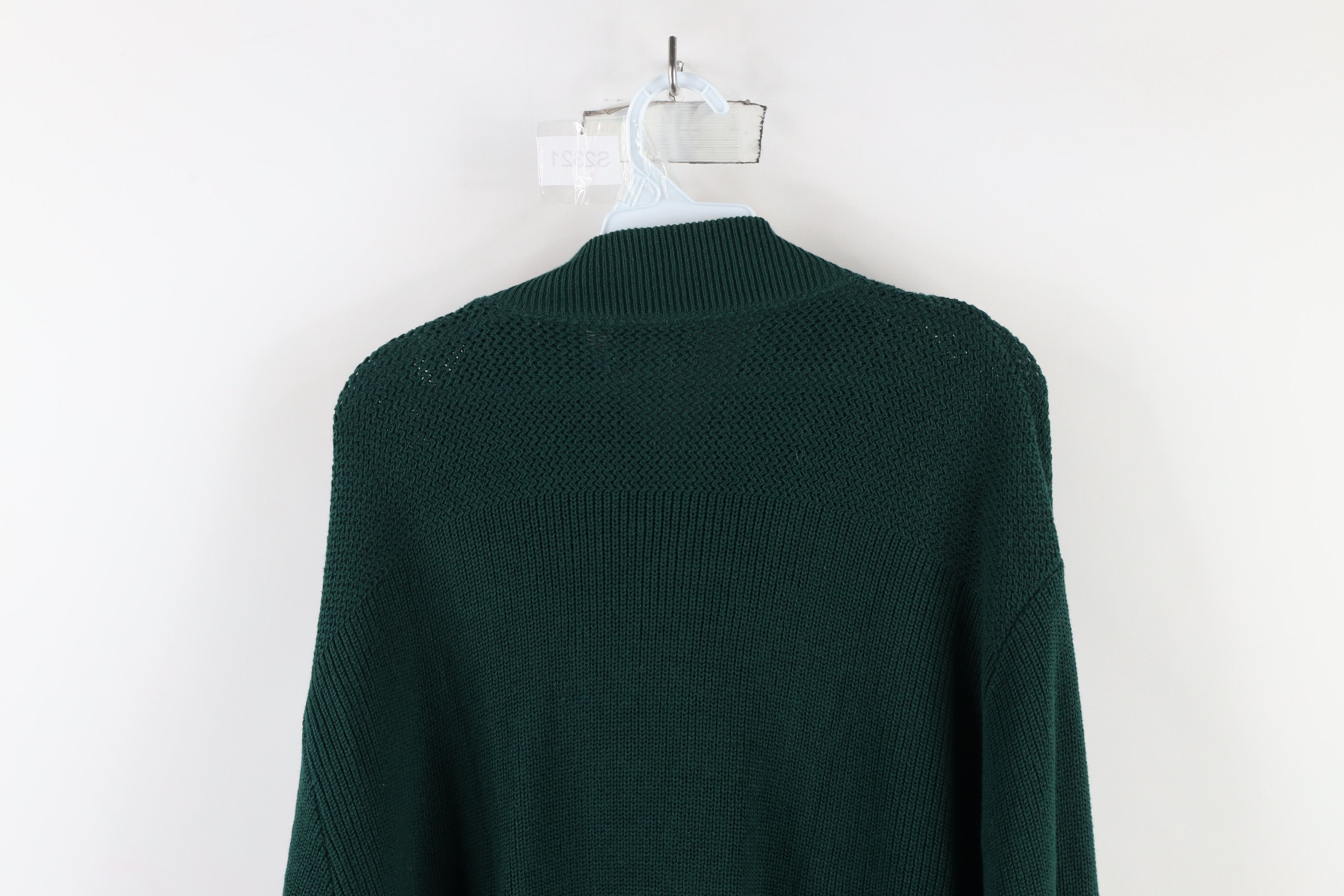 L.L. Bean × Vintage Vintage 90s LL Bean Ribbed Knit Henley Sweater Green USA Size US XL / EU 56 / 4 - 8 Thumbnail