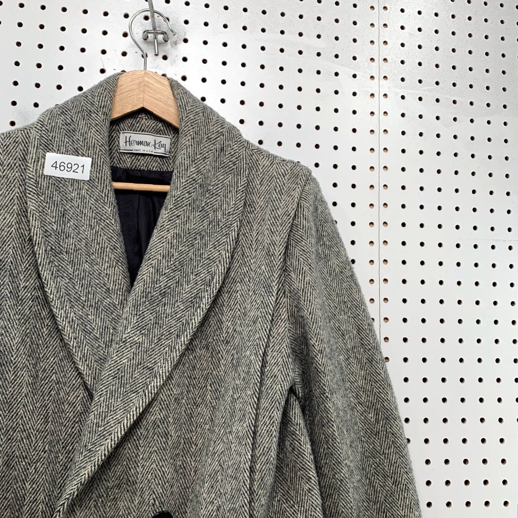 Vintage VINTAGE Herman Kay Wool Tweed Overcoat Womens 10 Herringbone Double Breasted USA Wool Tweed Overcoat Women 10 USA Grey Size XXS / US 00 / IT 34 - 6 Thumbnail