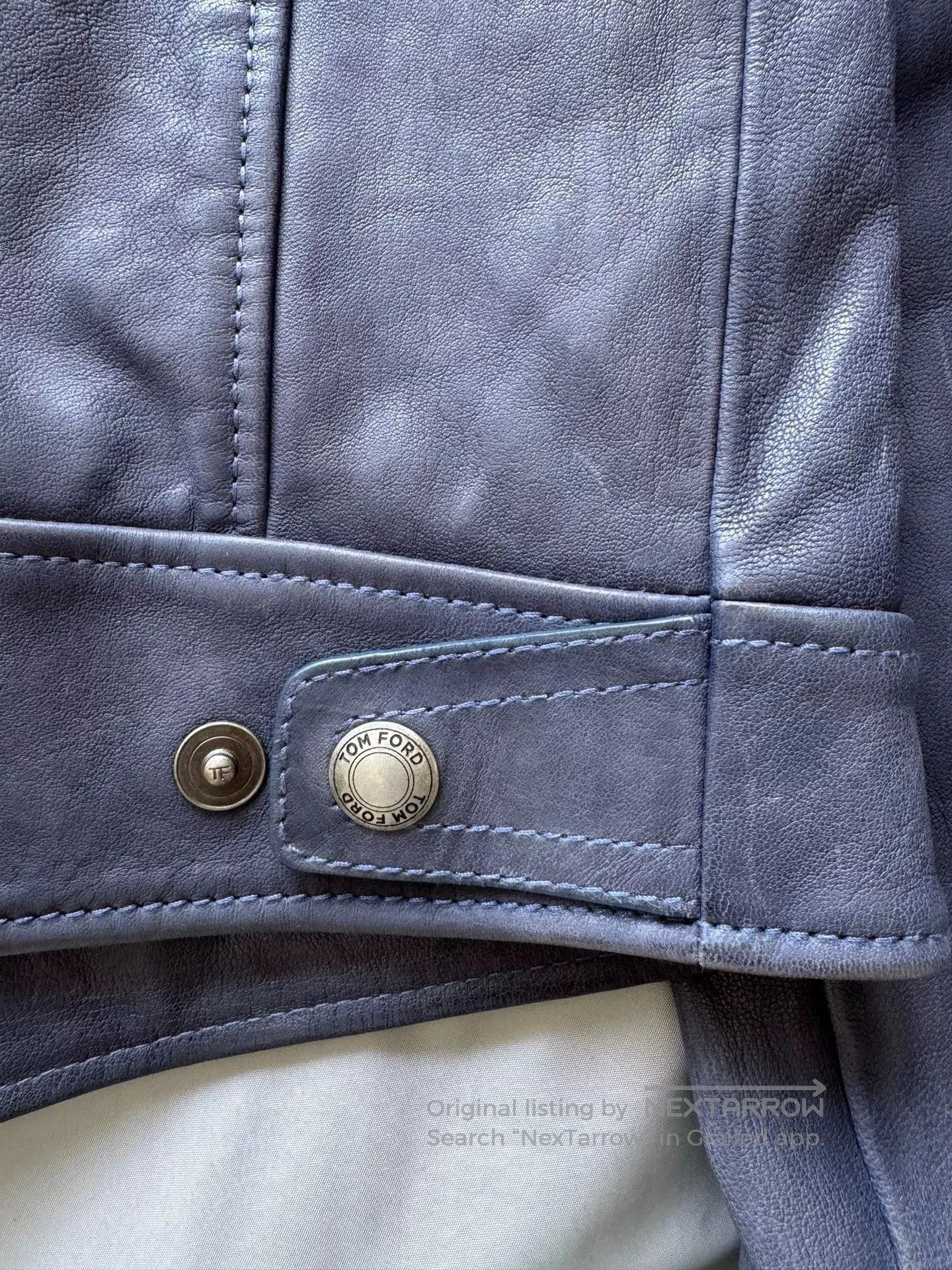 Tom Ford Tom Ford Blue Leather Jacket. Size US S / EU 44-46 / 1 - 6 Thumbnail