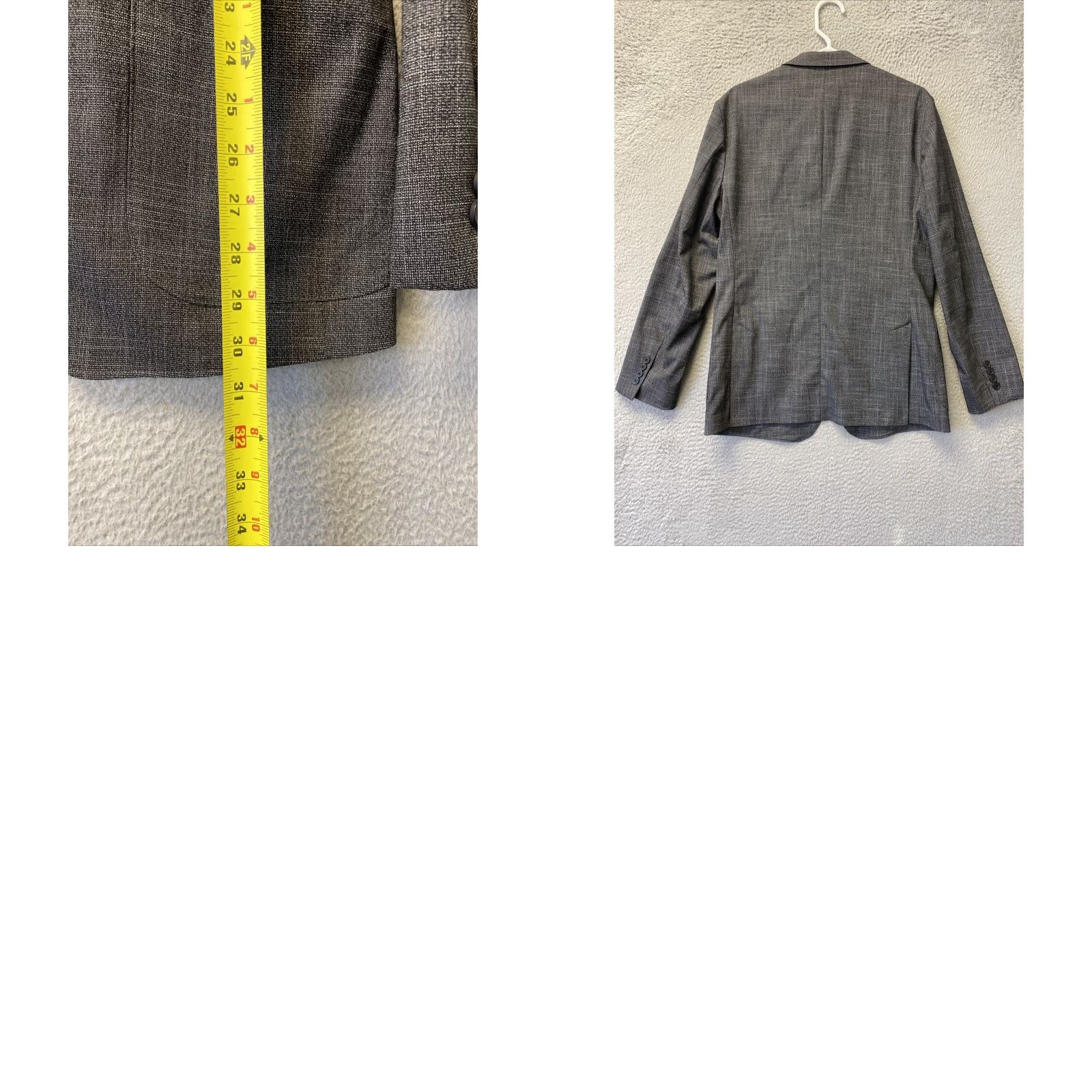 Nordstrom VINTAGE Nordstrom Men’s Blazer Sport Coat Single-Breasted 40R Gray Notch Lapel Lightweight Men's Size 40R - 8 Thumbnail