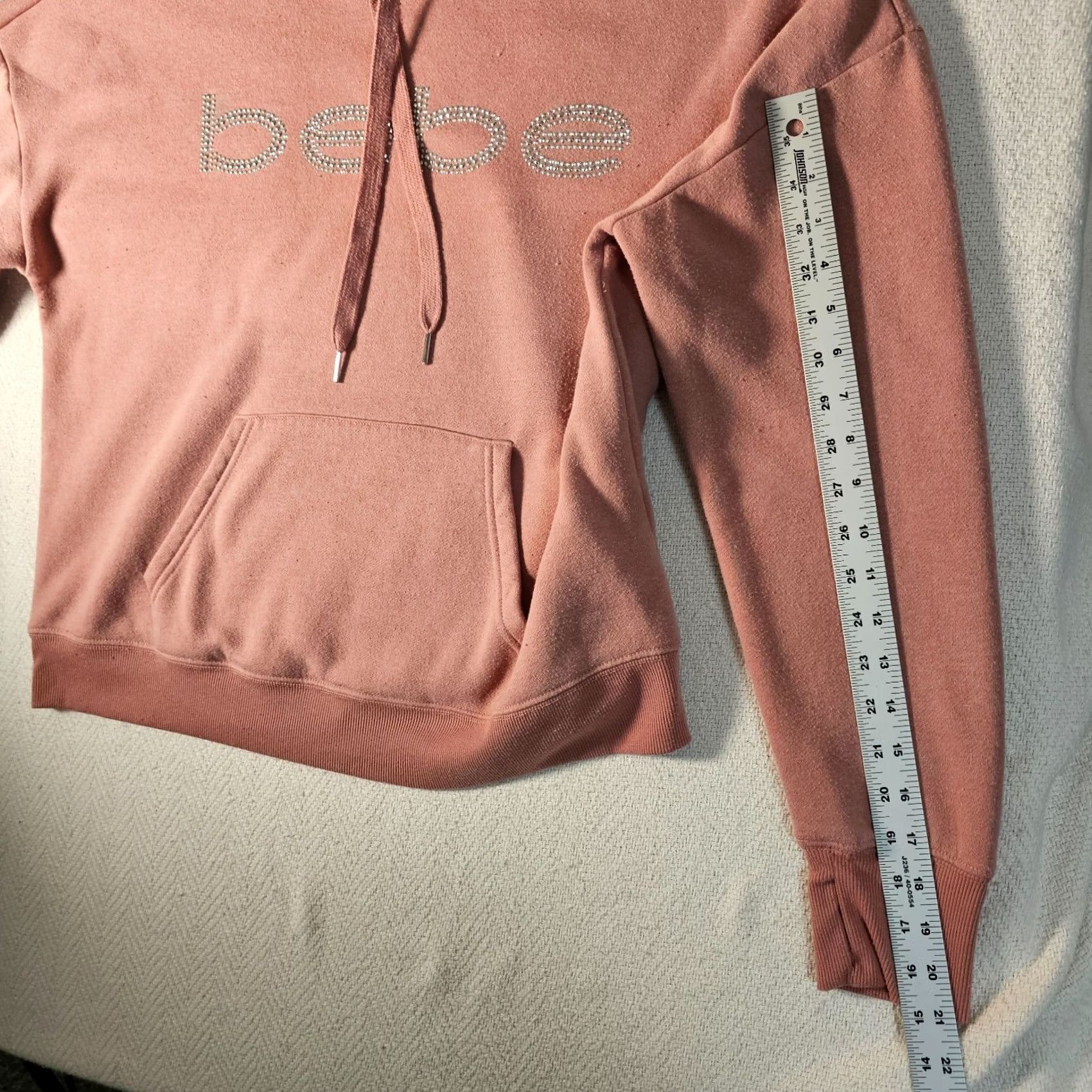 Bebe Bebe Sports Pink Pullover Hoodie 1X Women’s Junior Size Hoodie Adjustable Hood Pocket Center Spellout Long Sleeve Size XL / US 12-14 / IT 48-50 - 7 Thumbnail