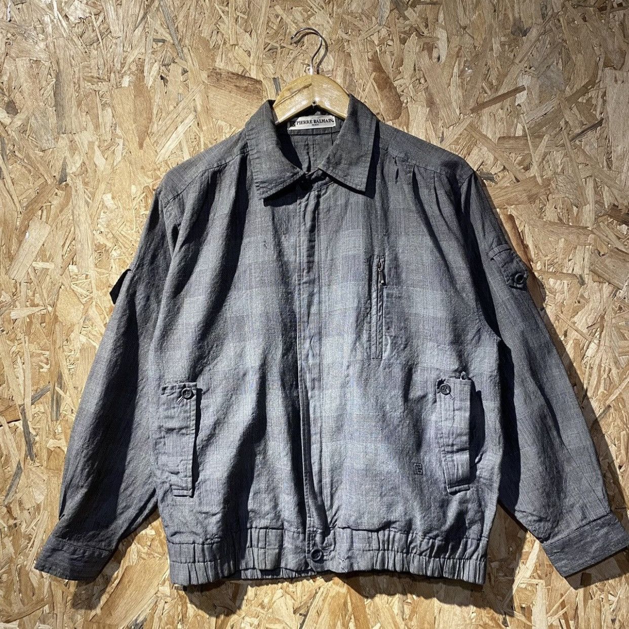 Pierre Balmain × Vintage Pierre Balmain Checked Basic Logo Jacket - Harrington Style Size US M / EU 48-50 / 2 - 1 Thumbnail