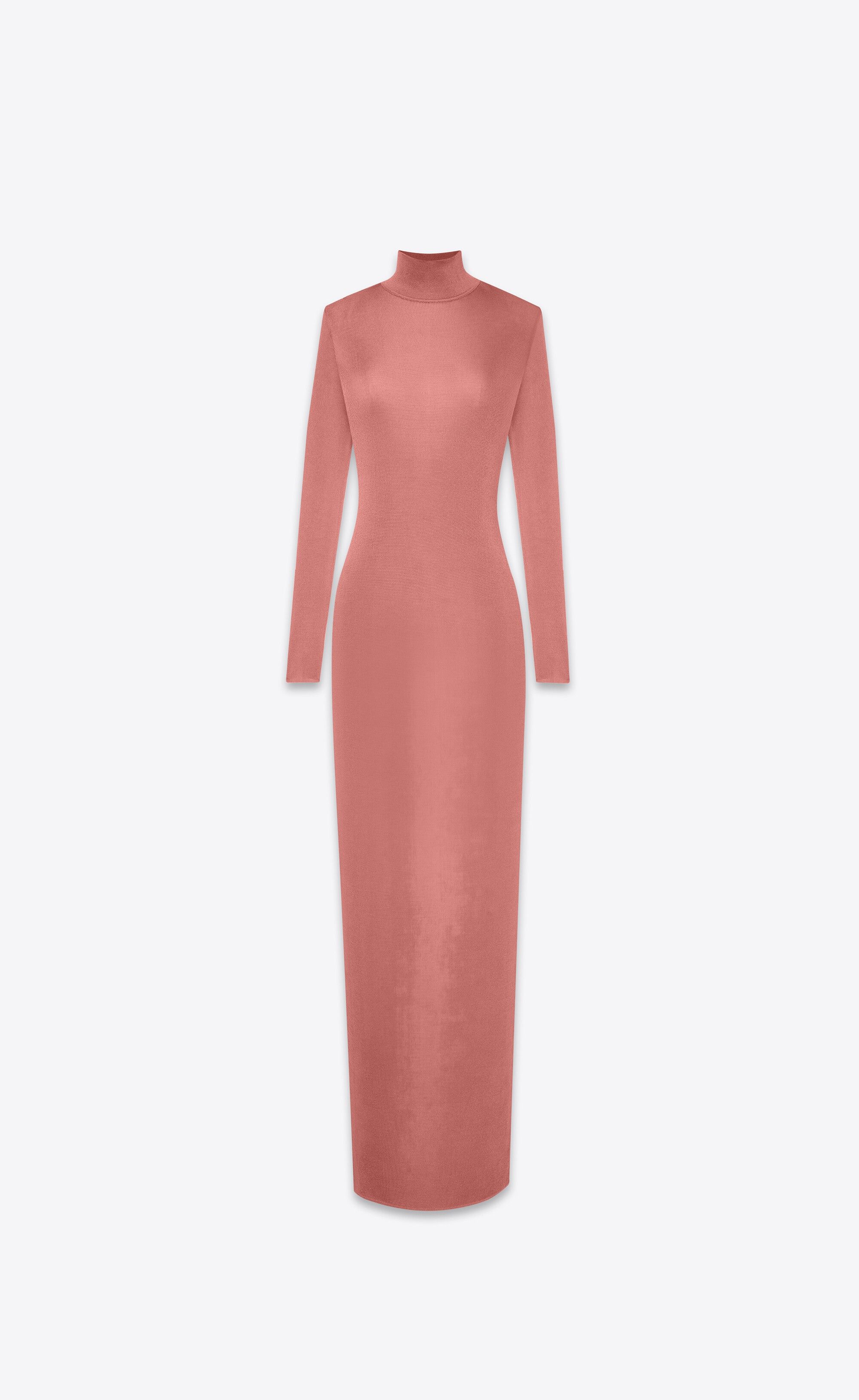 Saint Laurent Paris o1s1wg110924 Long Dress in Knit in Aged Brandy Size M / US 6-8 / IT 42-44 - 1 Thumbnail