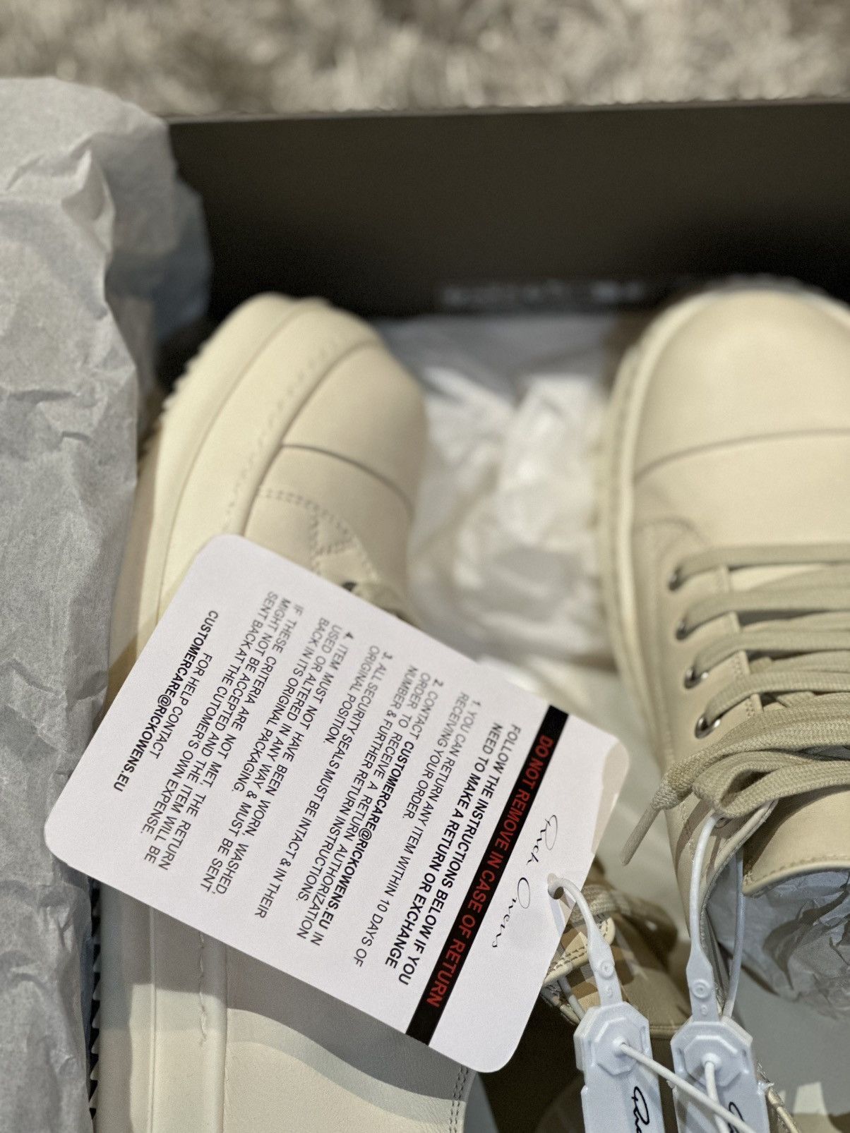 Rick Owens Rick owens leather ramones low top white milk sneakers Size US 9.5 / EU 42-43 - 9 Thumbnail