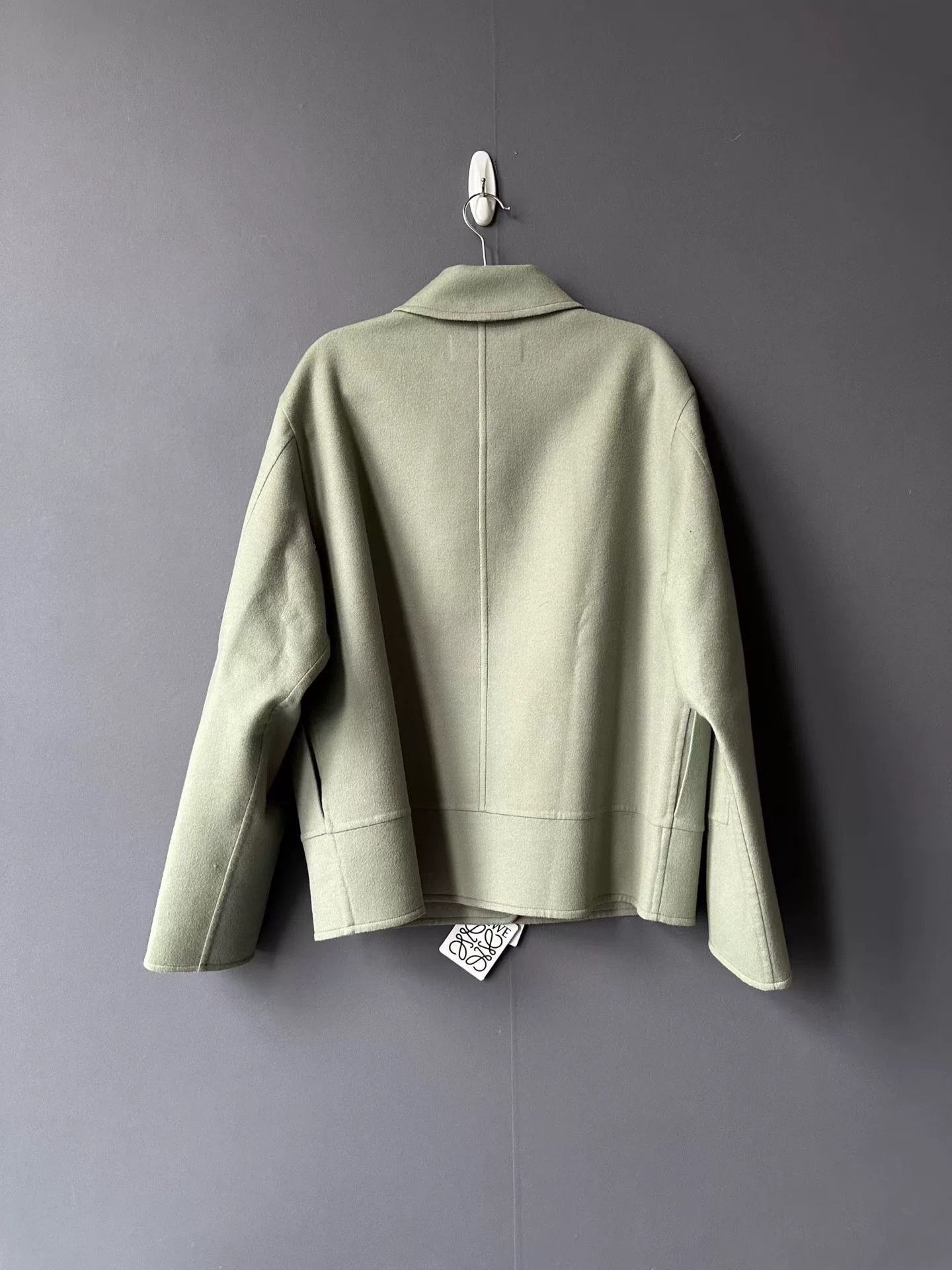 loewe wool jacket with logo patch