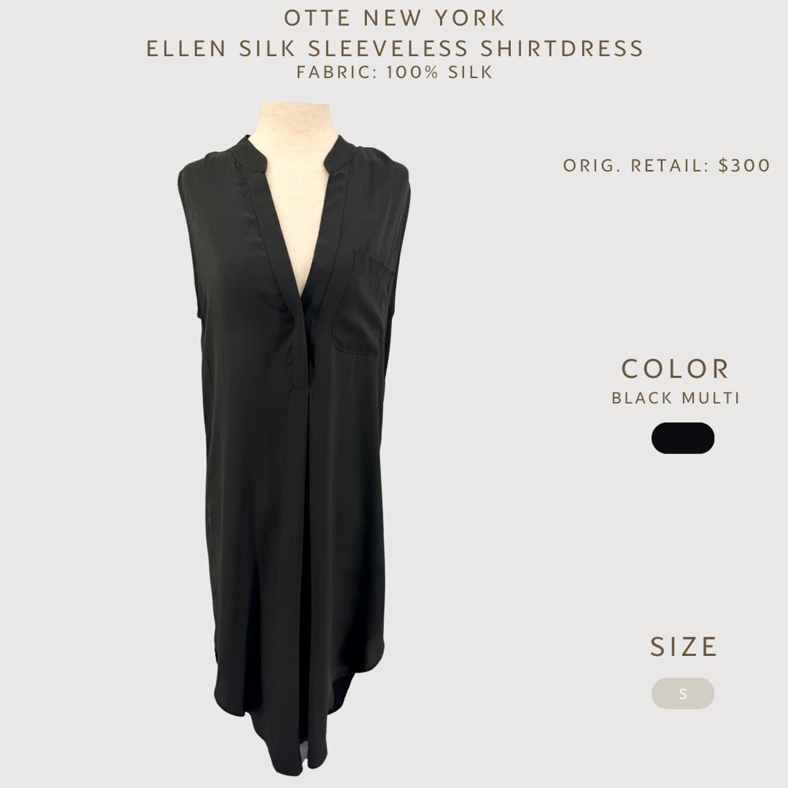 Other Otte NY Ellen Silk Sleeveless Shirt Dress Black S Size S / US 4 / IT 40 - 2 Thumbnail
