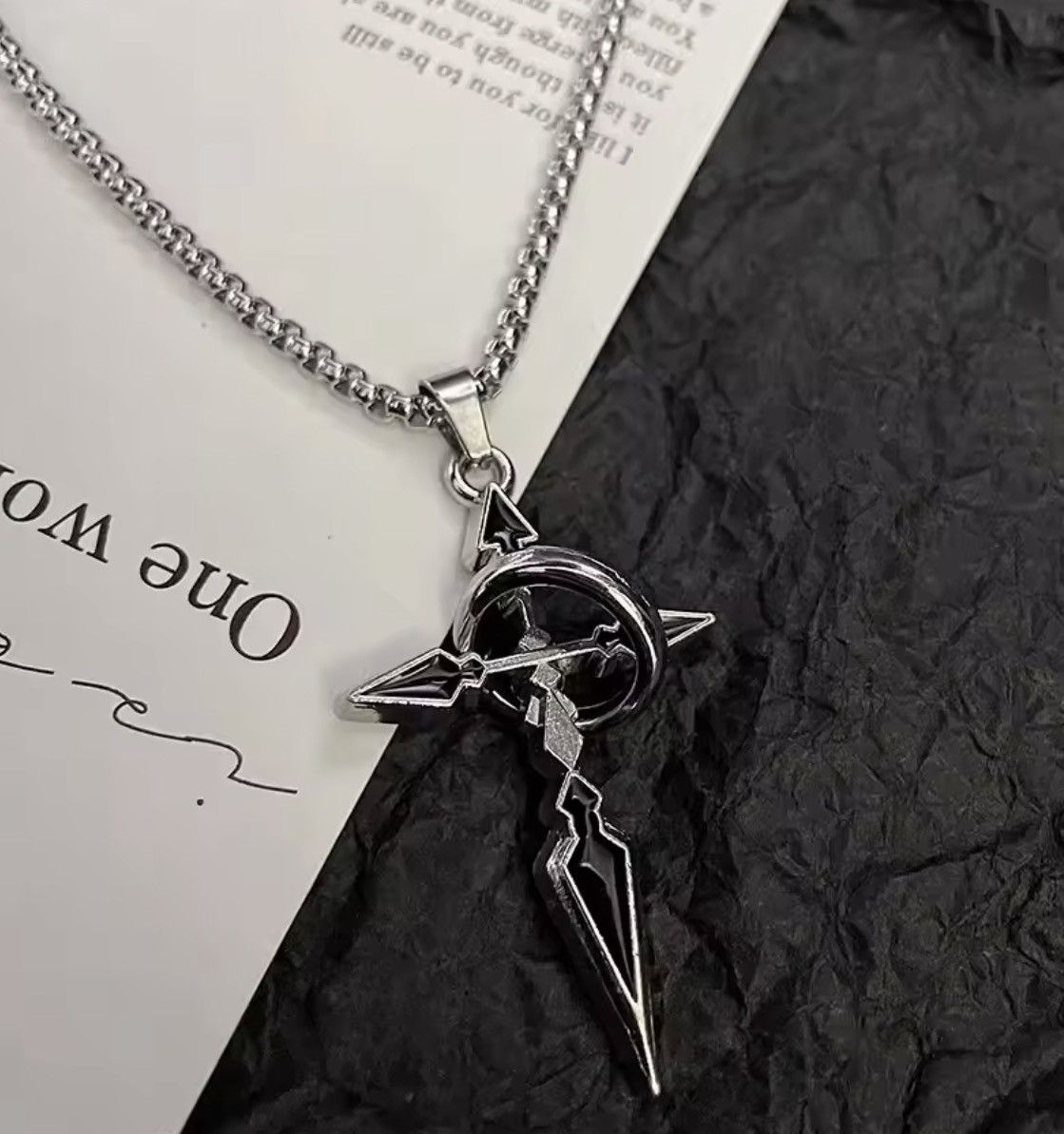 Other Silver necklace with a touch of gothic charm, featuring a Size ONE SIZE - 3 Thumbnail
