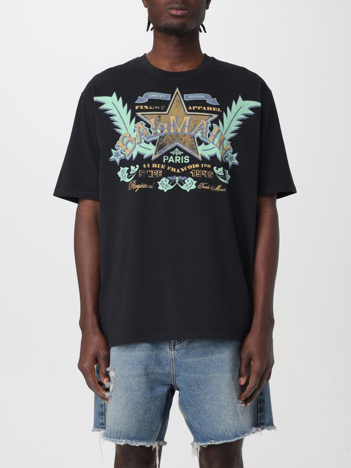 image of Balmain T-Shirt Men Black (Size XL)