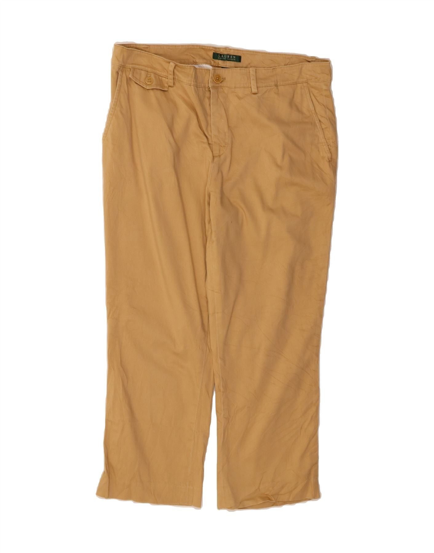 Ralph Lauren Womens Straight Cropped Trousers US 14 XL W34 L24 Beige Size 32" / US 10 / IT 46 - 1 Thumbnail