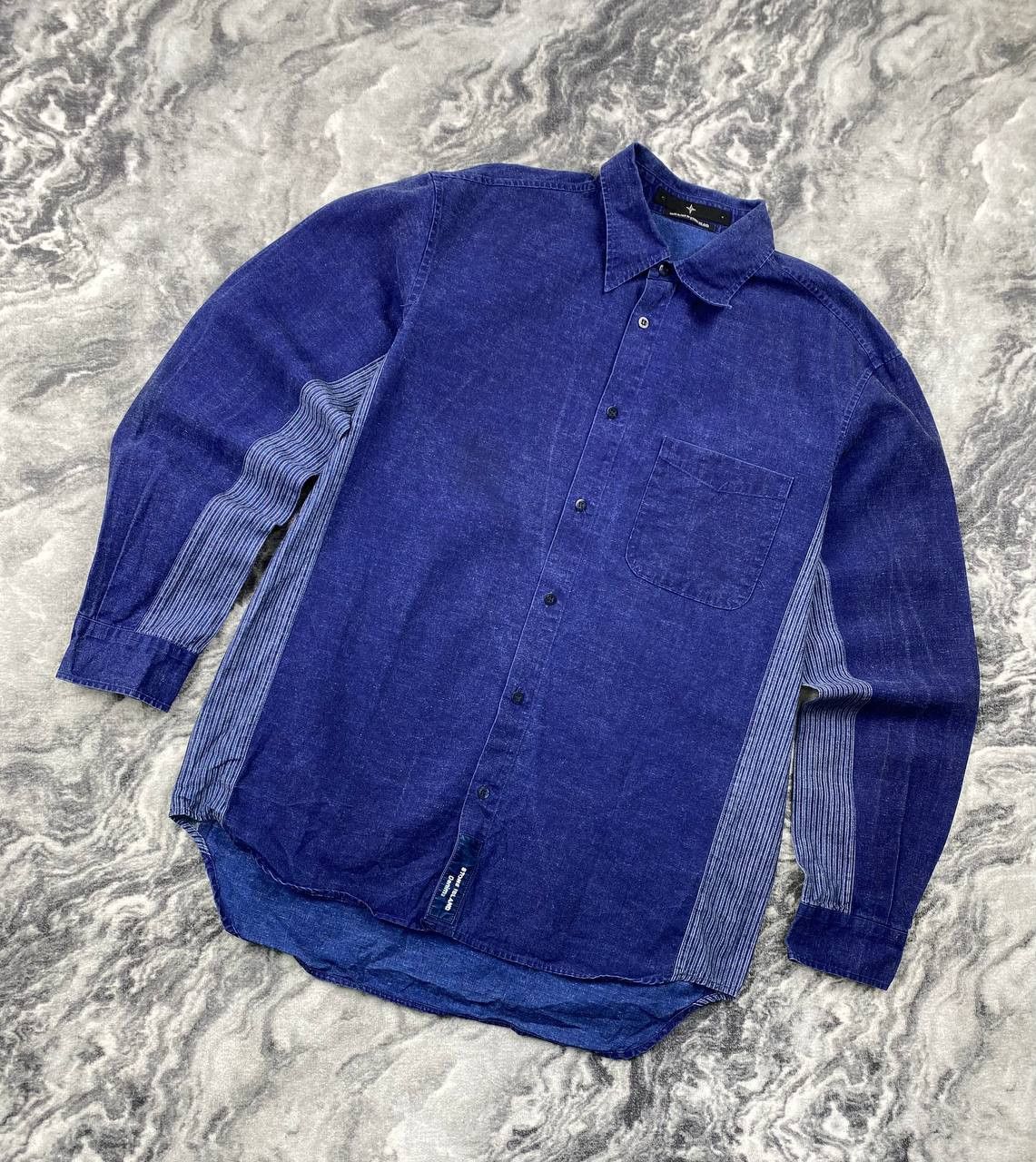 Stone Island Vintage Stone Island Denim Long Sleeve Shirt Size US L / EU 52-54 / 3 - 1 Thumbnail