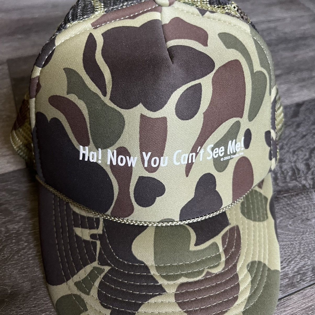 Vintage Vintage 2000s Ha Now You Can’t See Me Camo Print Trucker Hat Size ONE SIZE - 2 Thumbnail