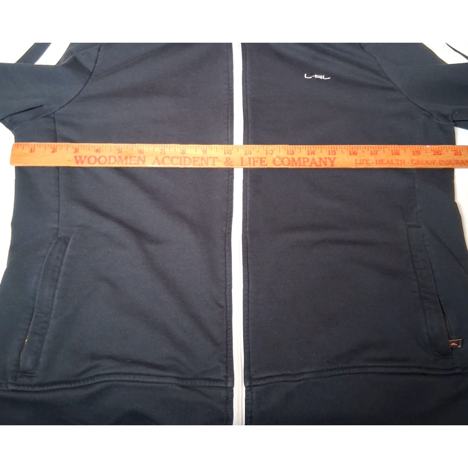 Ralph Lauren Ralph Lauren Active Sweatshirt Jacket Women XL Black White Stripe Full Zip Mock Neck Size XL / US 12-14 / IT 48-50 - 3 Thumbnail