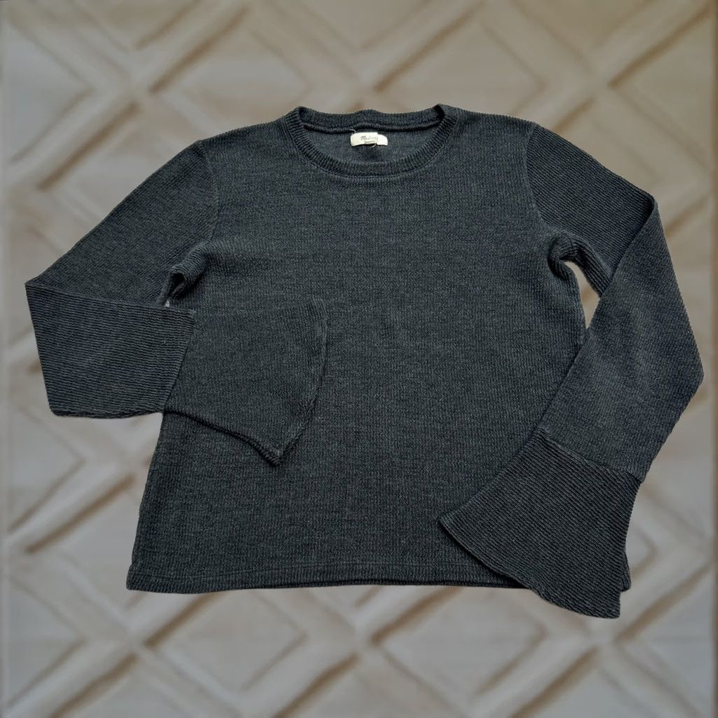 Madewell Madewell Bell Sleeve Pullover Sweater Womens M Gray Knit Crew Neck Size M / US 6-8 / IT 42-44 - 1 Thumbnail