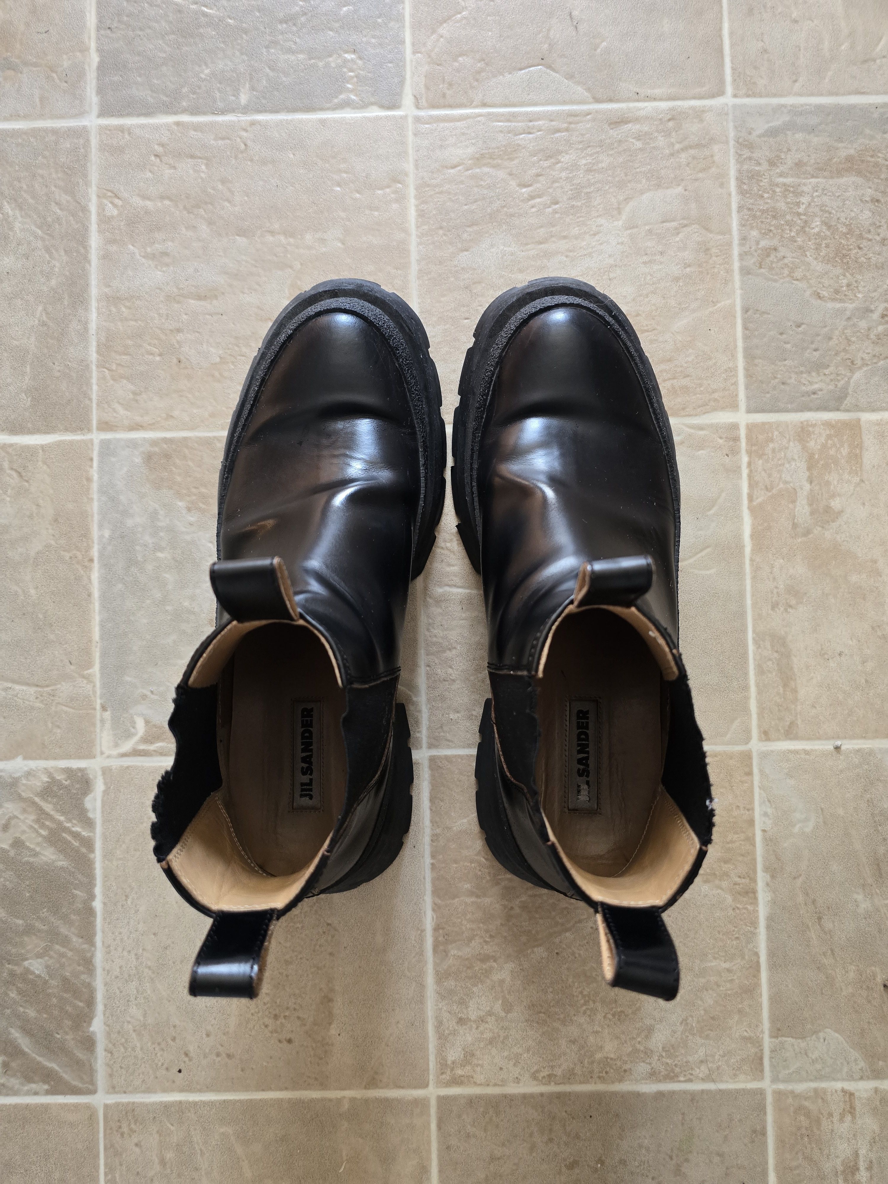 Jil Sander Jil Sander Black Leather Chunky Chelsea Boots Size US 10 / EU 43 - 1 Thumbnail
