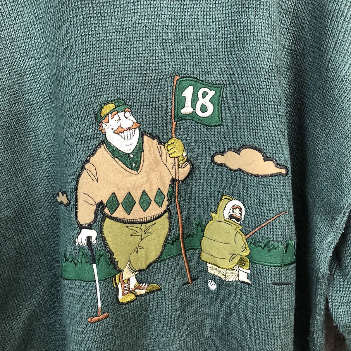 Vintage Grand Dipdie golf vintage cartoon Green Sweatshirt #A685 Size US M / EU 48-50 / 2 - 9 Thumbnail