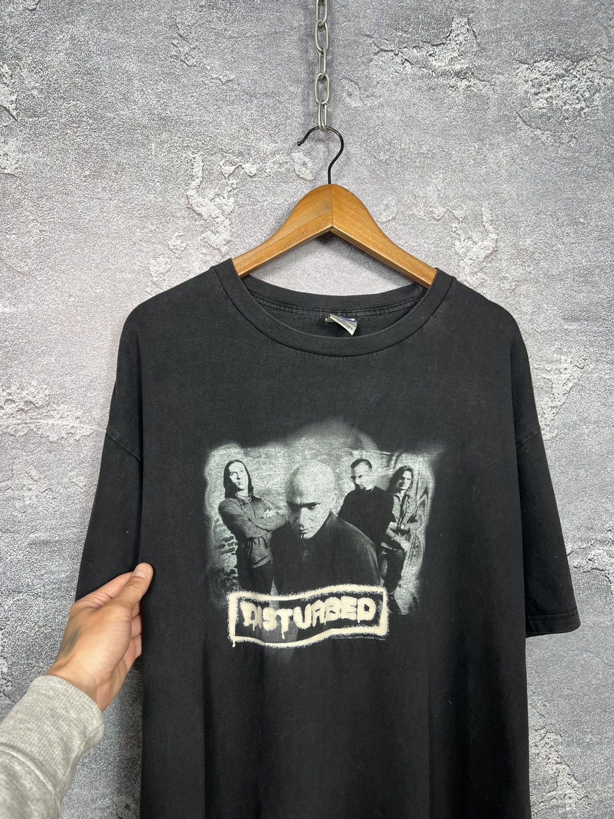 Band Tees Vintage 2002 Disturbed Band Black T Shirt Size US XL / EU 56 / 4 - 2 Thumbnail
