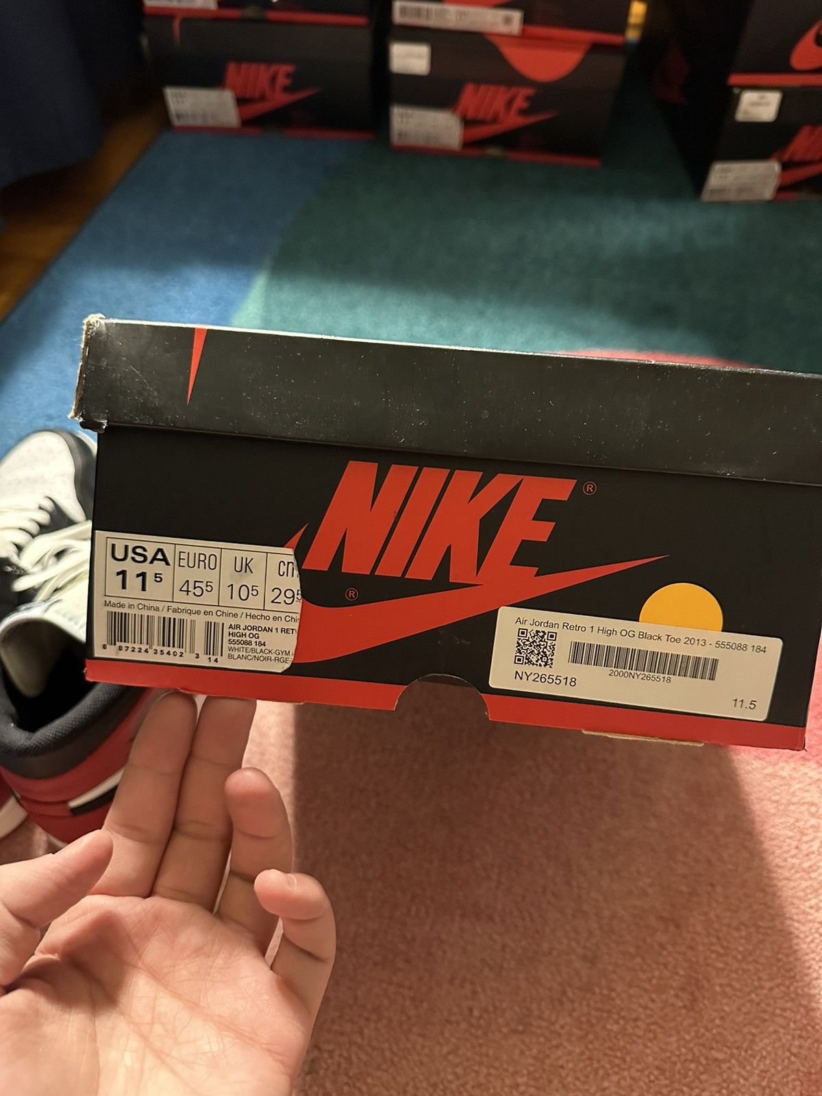 Jordan Brand Jordan 1 Retro “Black Toe” 2013 Size US 11.5 / EU 44-45 - 10 Thumbnail