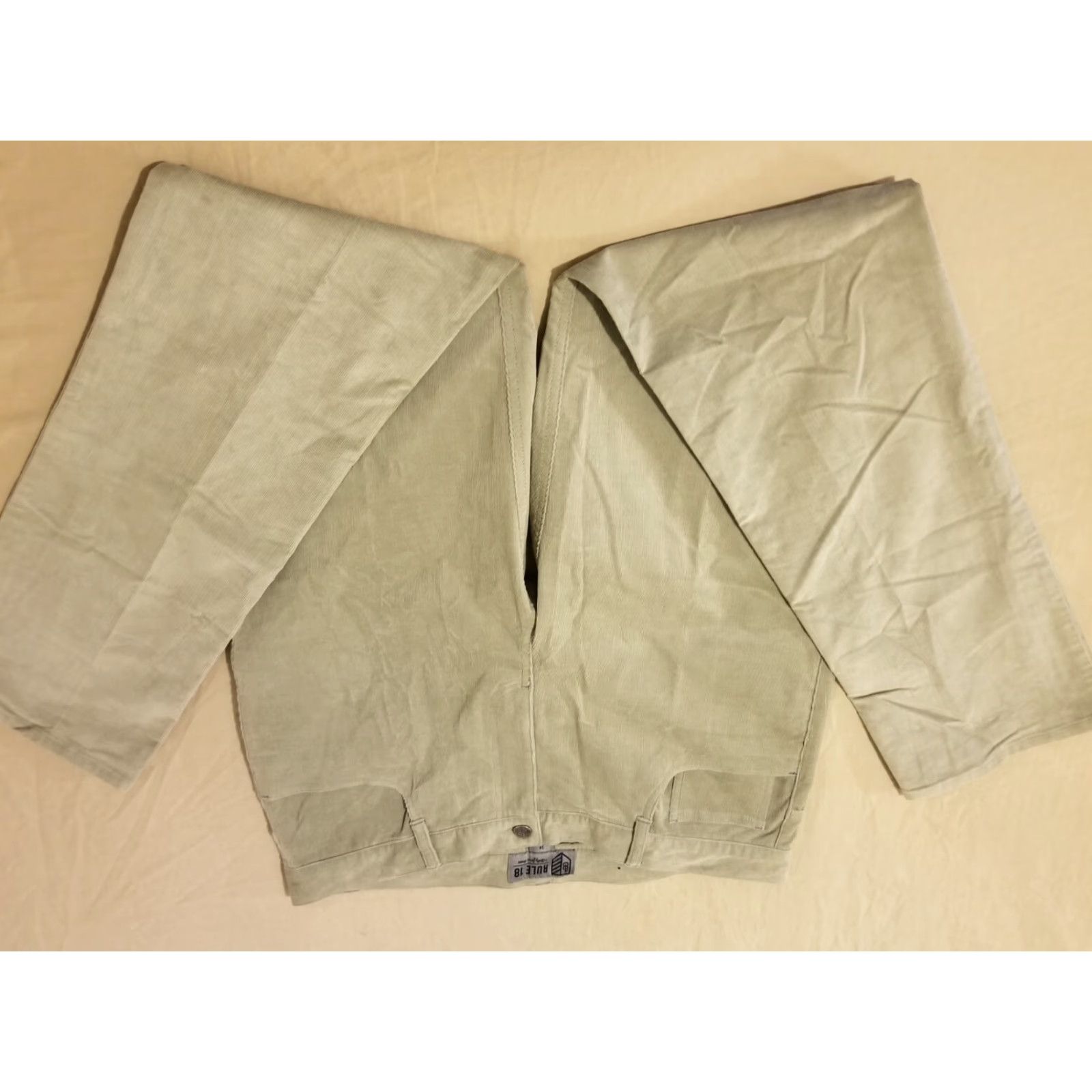Vintage Mens Bobby Jones Rule 18 Corduroy Jeans Pants 34x32 Khaki Beige Stretch Cotton Chino Golf 90s Boys Mens Size US 34 / EU 50 - 3 Thumbnail