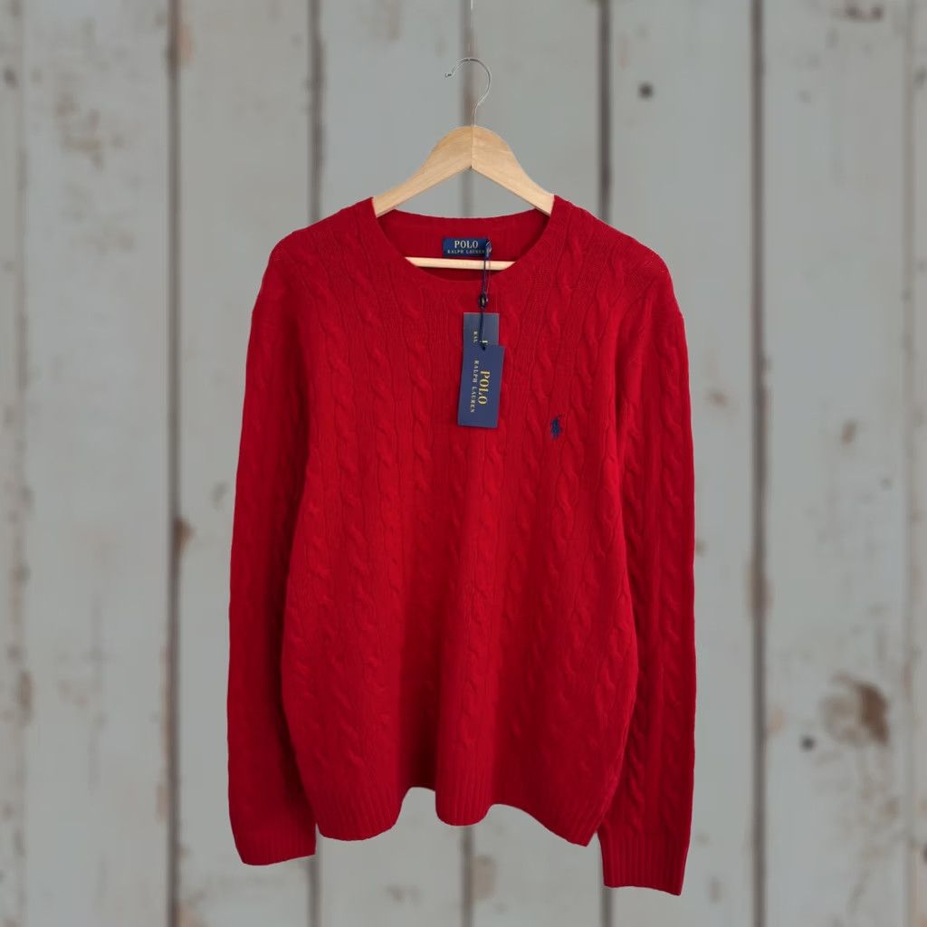 Ralph Lauren VINTAGE Y2K Ralph Lauren Merino Wool Knitted Sweater XL Red Mens Pullover Knitted Wool Knit 100% Wool Pullover Ralph Lauren Sweater Red XL Mens Size US XL / EU 56 / 4 - 1 Thumbnail