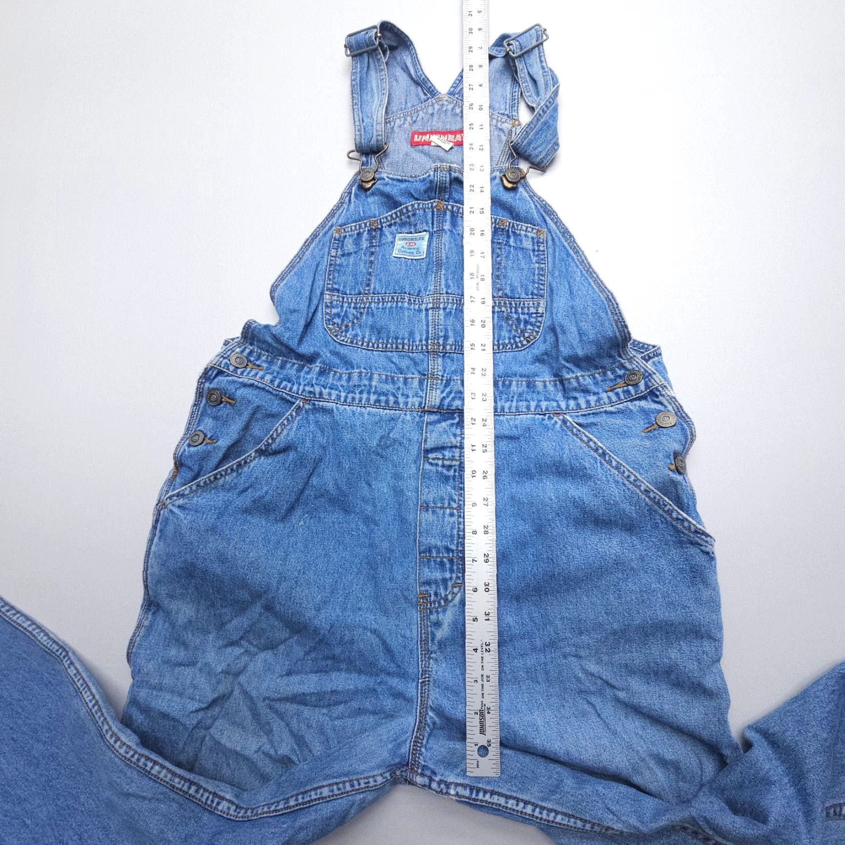 Vintage VINTAGE Unionbay Denim Carpenter Overalls Mens Large Blue 90s Y2K Workwear Bib Jeans 5-Pocket Design, Regular, 36x28, USA, 90s Theme, Mens Size US 33 - 6 Thumbnail