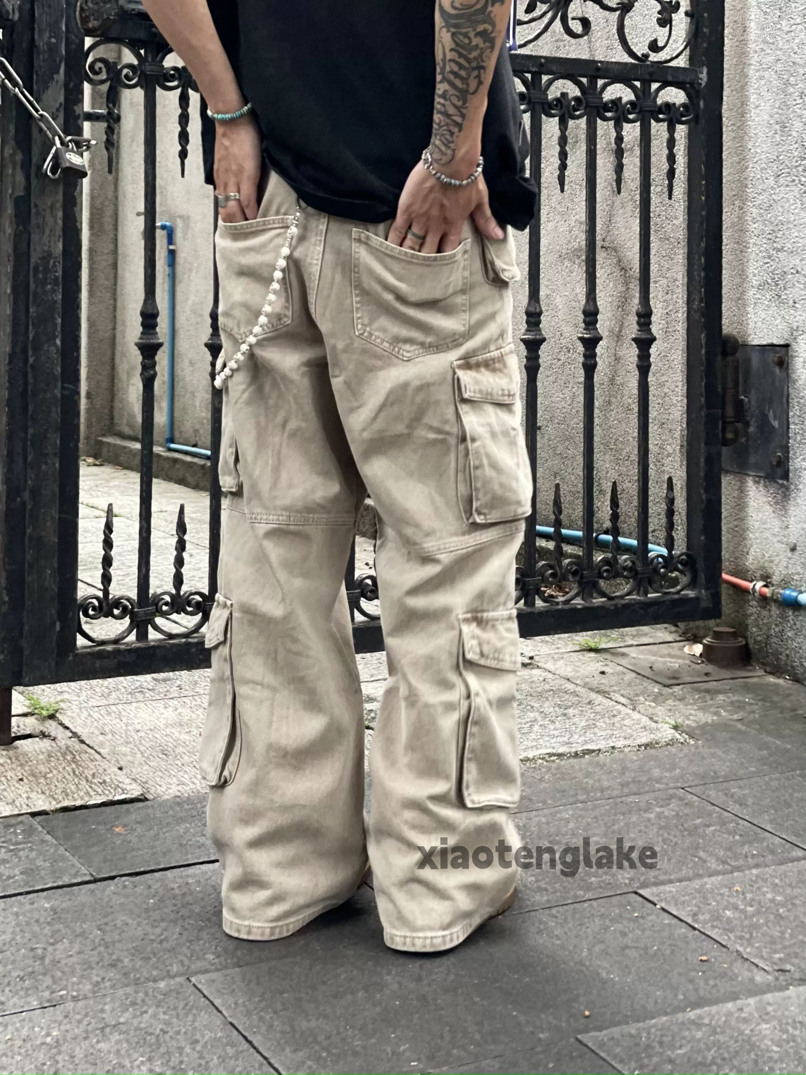 Designer × Japanese Brand × Vintage washed faded utility skate hiphop baggy cargo pants Size US 33 - 1 Thumbnail