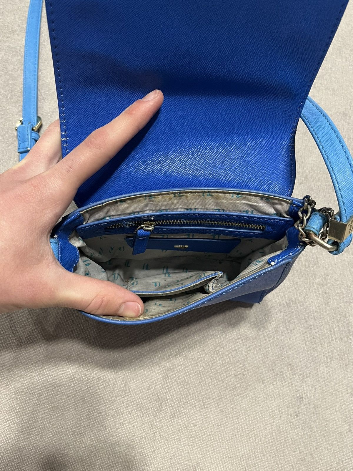 Trussardi Trussardi Jeans Womens Shoulder Bag Blue Logo Small Handle Size ONE SIZE - 16 Thumbnail