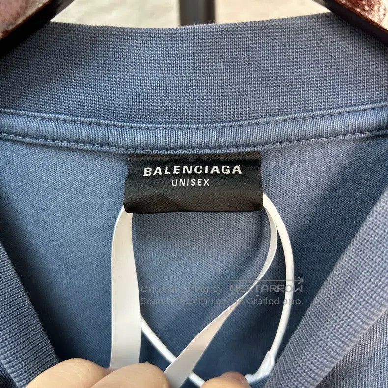 Balenciaga Balenciaga Misty Blue Paris Logo Short Sleeve, Size 2 Size US M / EU 48-50 / 2 - 3 Thumbnail