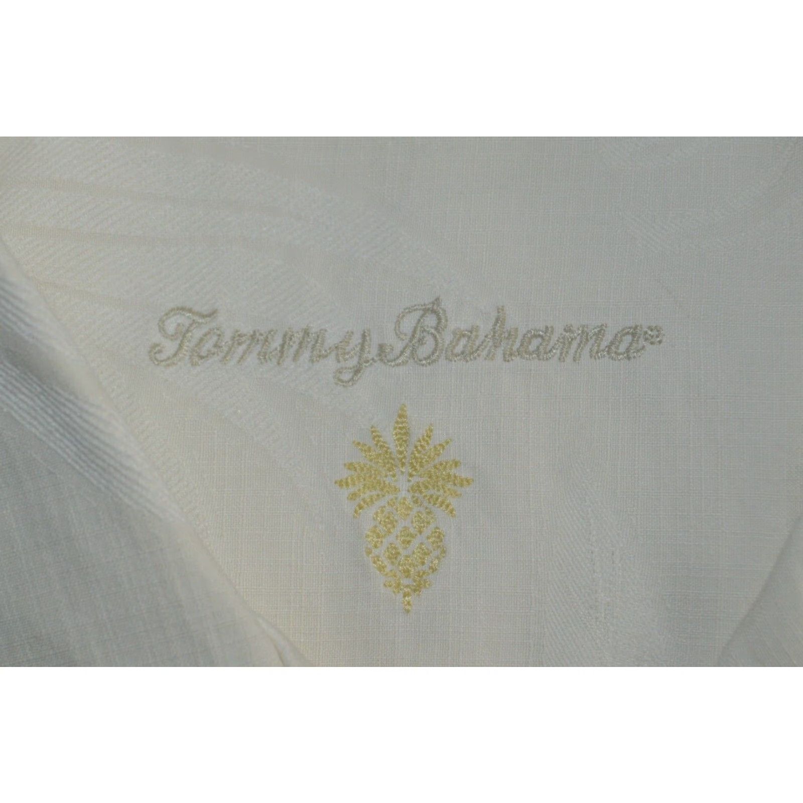 Tommy Bahama TOMMY BAHAMA Camp Shirt L Men Thank You Veterans 100% Silk Ivory Short Sleeve Button-Up Collared Beach Hawaiian Tropical Casual Shirt Mens Size US L / EU 52-54 / 3 - 4 Thumbnail