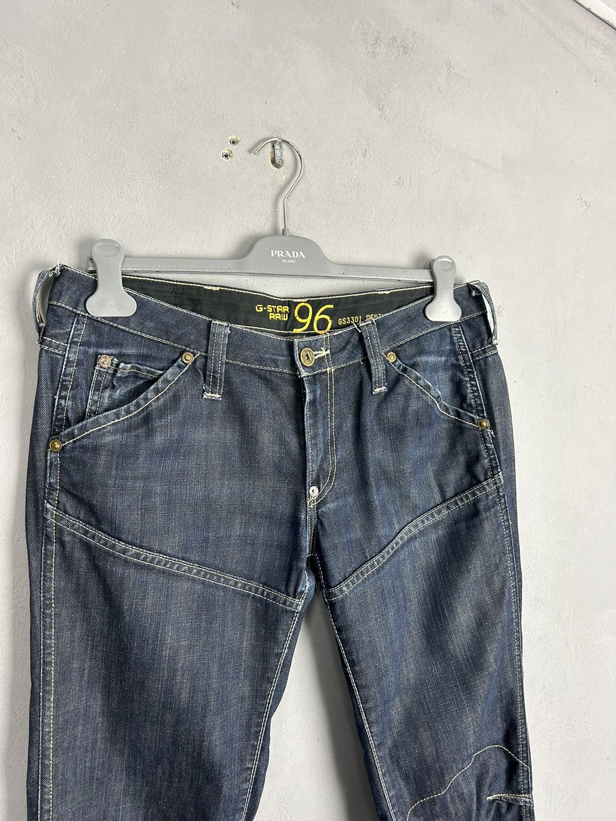 G-Star G-Star RAW 3301 96 Denim Jeans W31 L34 DarkWash Strap Detail Size US 31 - 9 Thumbnail