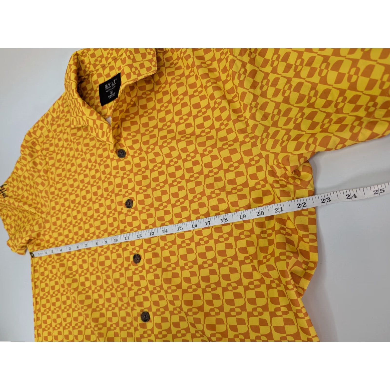 Logo 7 Bylt Paloma Hawaiian Shirt Short Sleeve Yellow Orange Geometric Size Large Logo Shirt Men Bylt Paloma Size US S / EU 44-46 / 1 - 6 Thumbnail